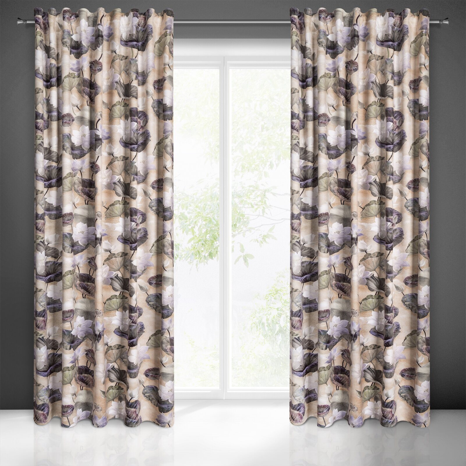 Hotový závěs LOTOS béžový - na pásce