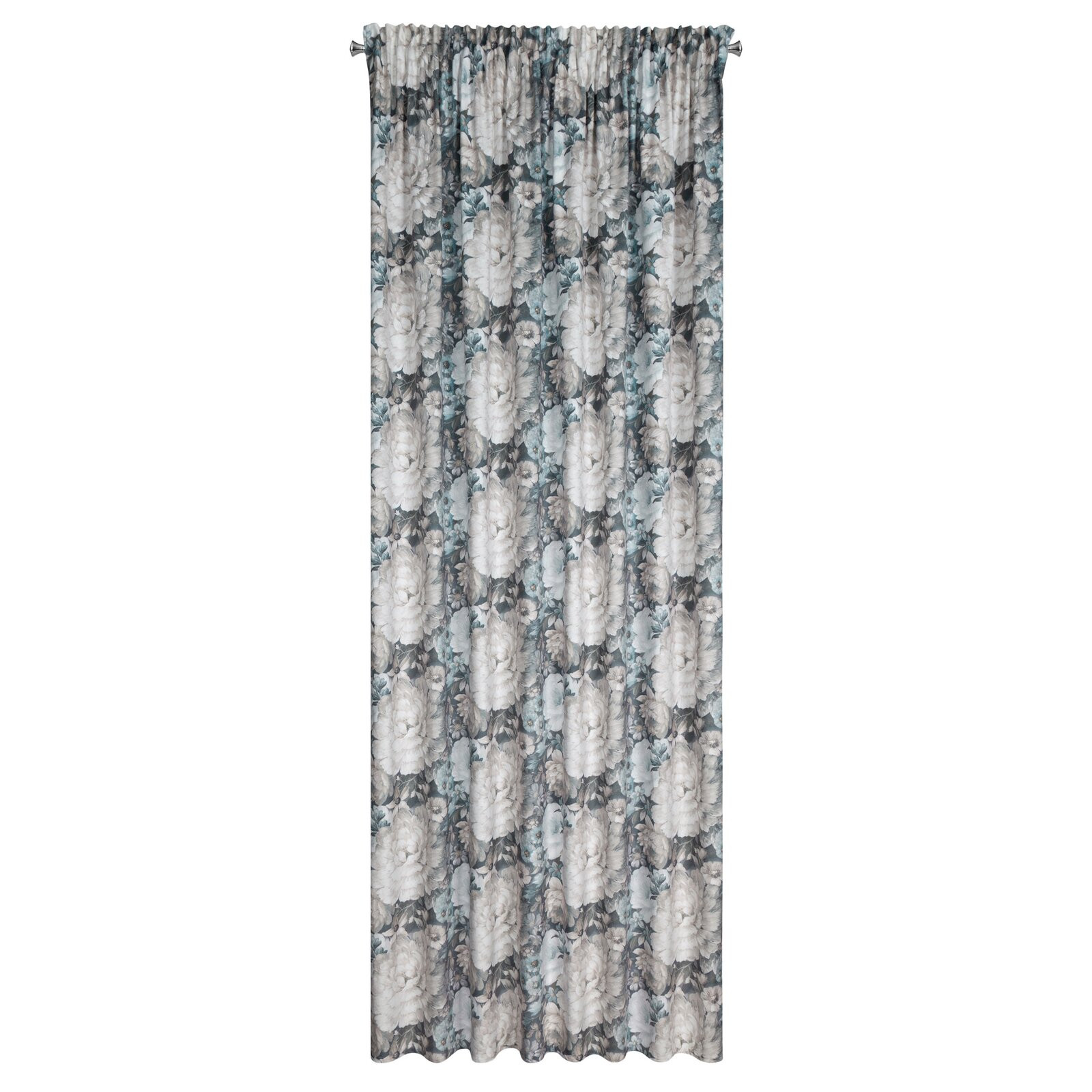 Hotový závěs LUCIA krémový/modrý - na pásce