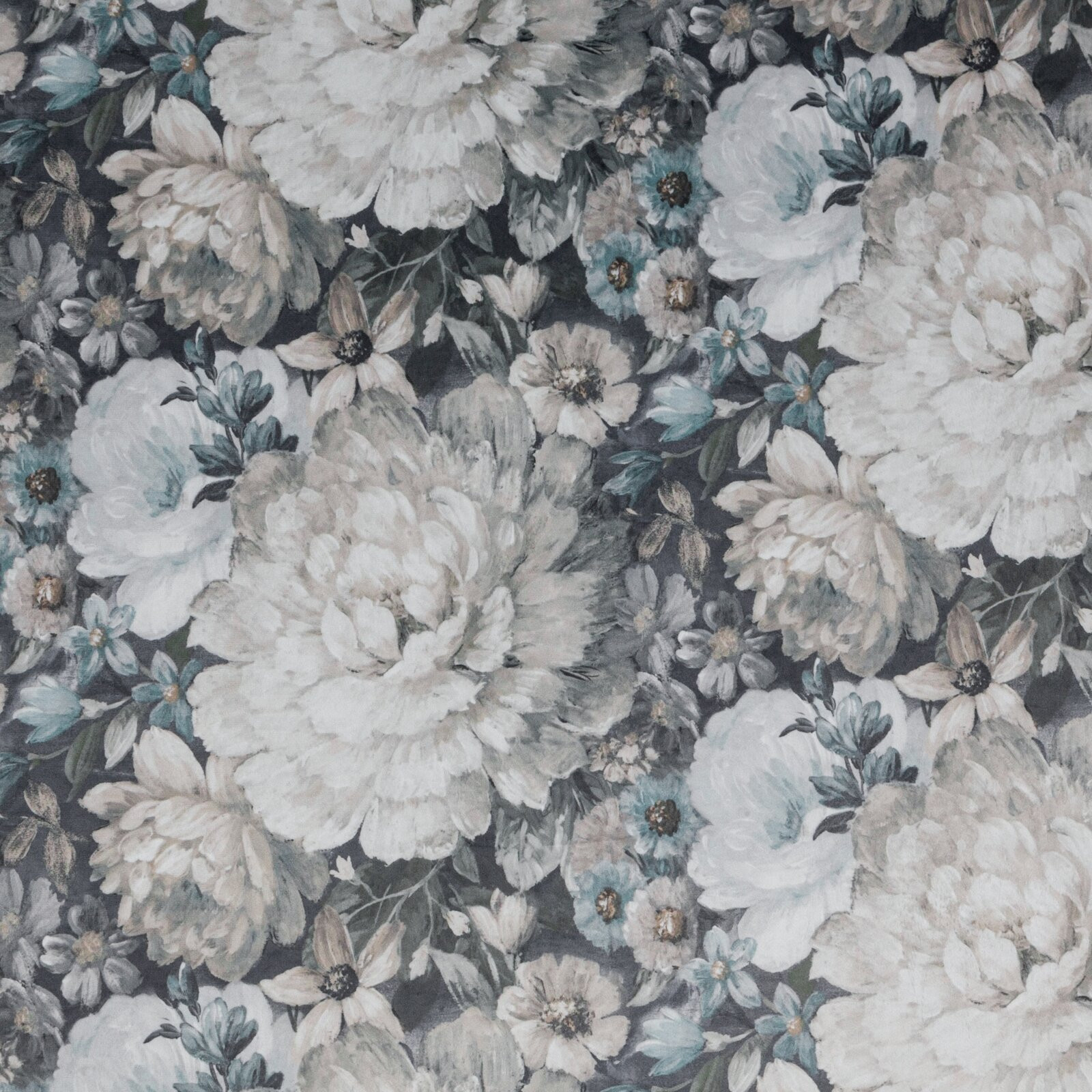 Hotový závěs LUCIA krémový/modrý - na pásce