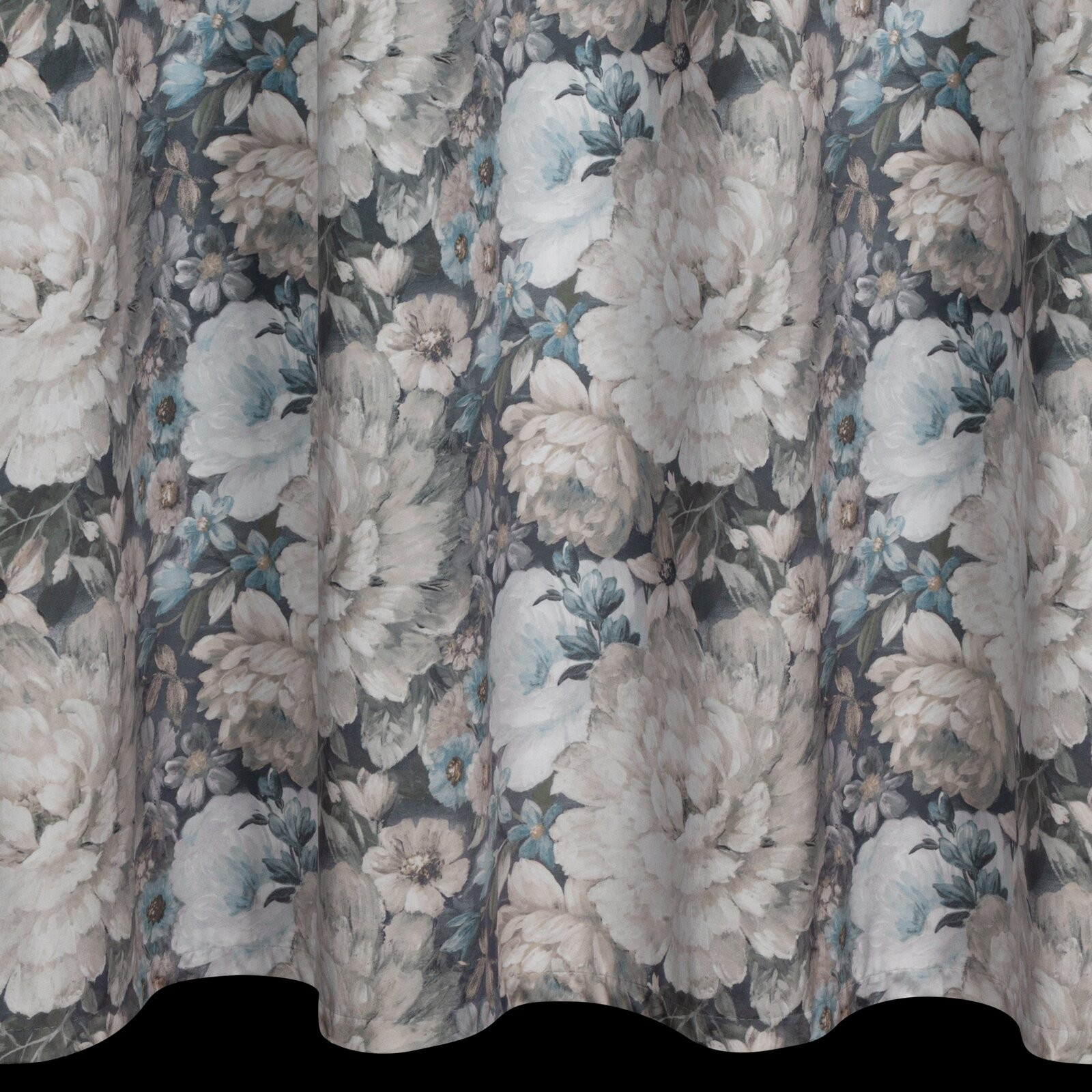 Hotový závěs LUCIA krémový/modrý - na pásce