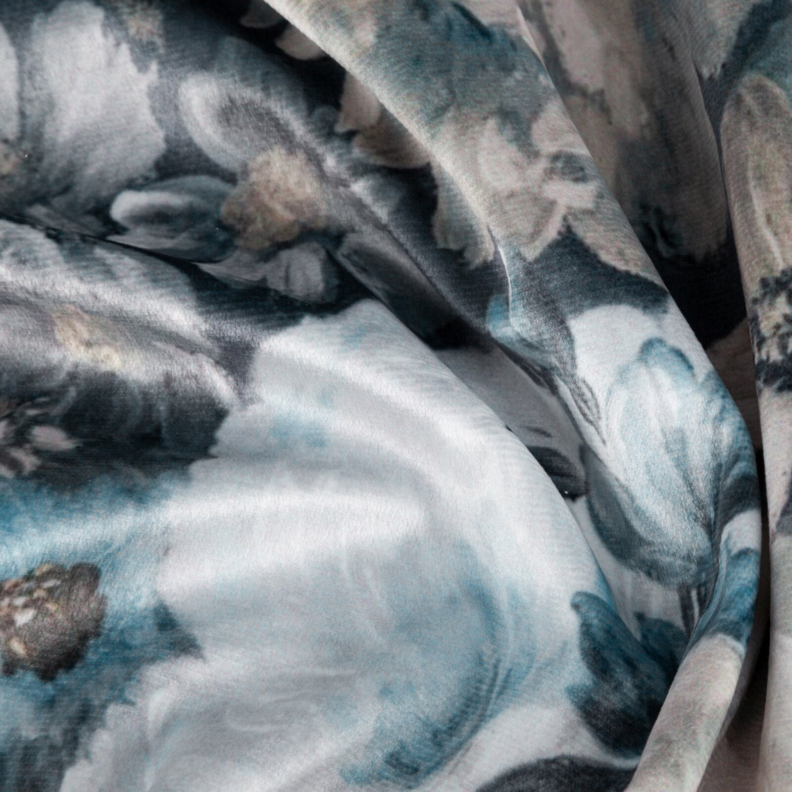 Hotový závěs LUCIA krémový/modrý - na pásce