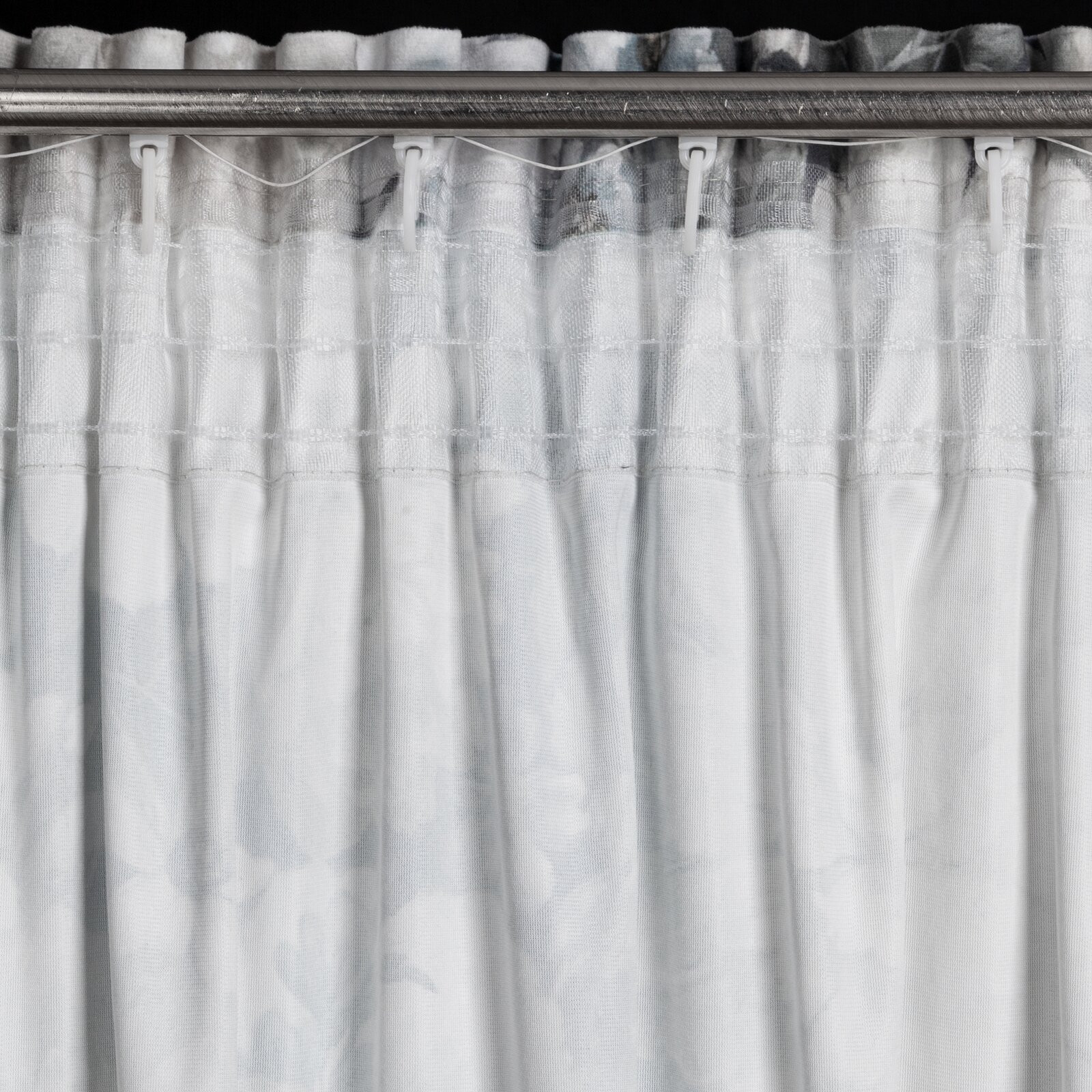 Hotový závěs LUCIA krémový/modrý - na pásce