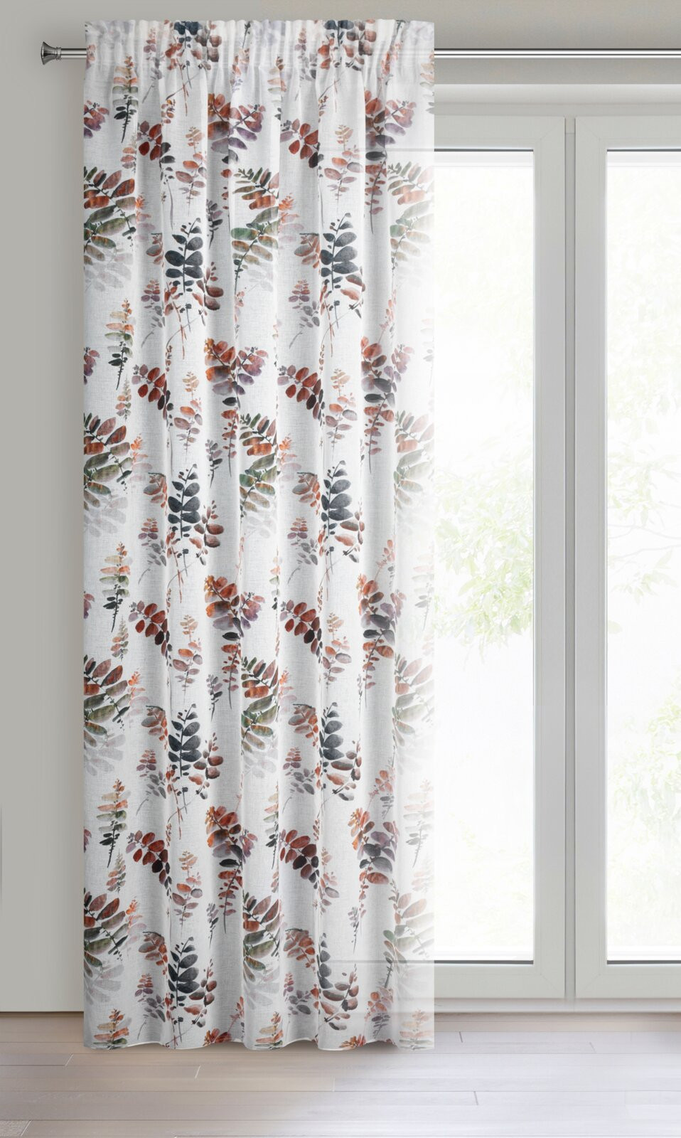 Hotový závěs MARINA ocelový - na pásce