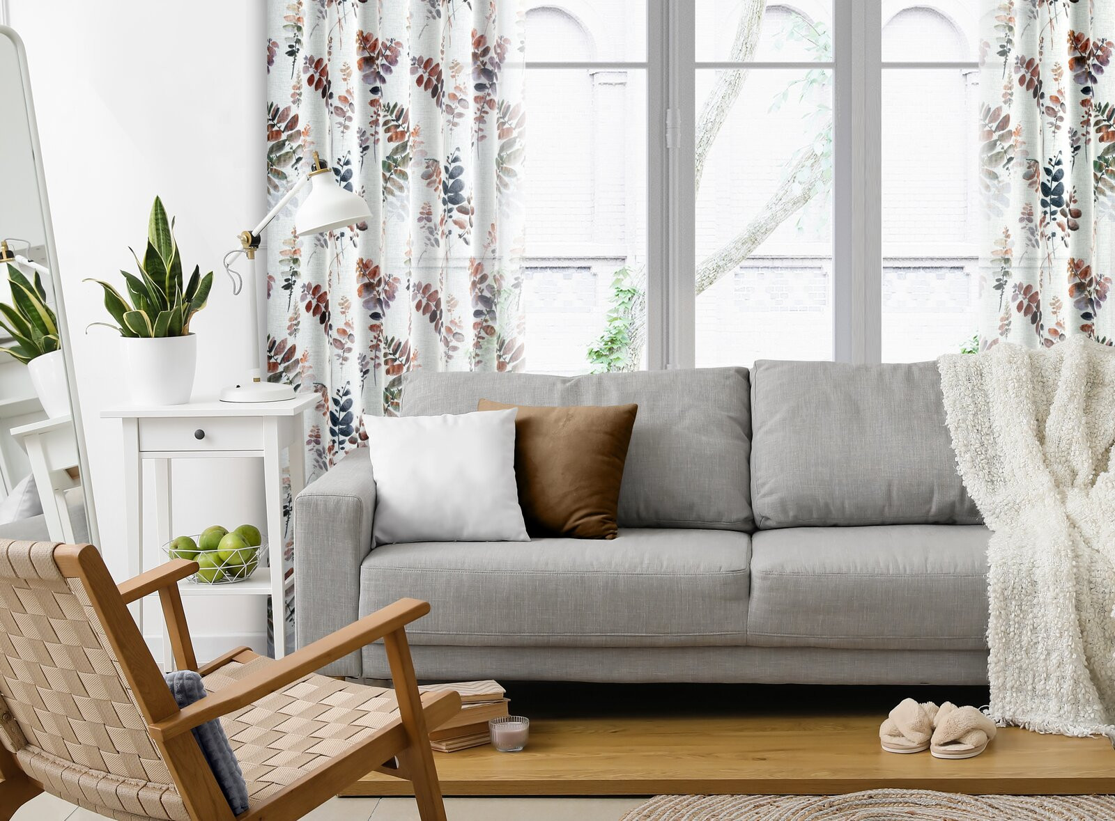 Hotový závěs MARINA ocelový - na pásce