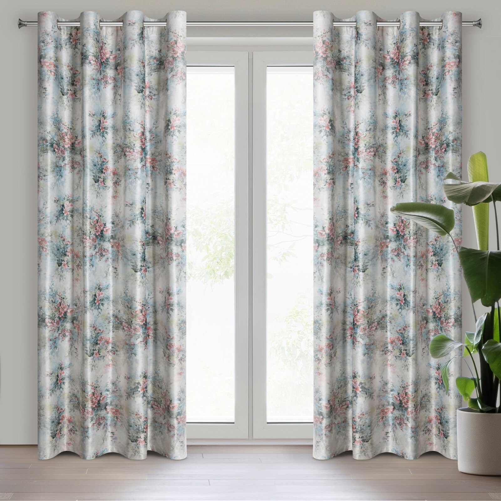 Hotový závěs MARISA zelený - na průchodkách