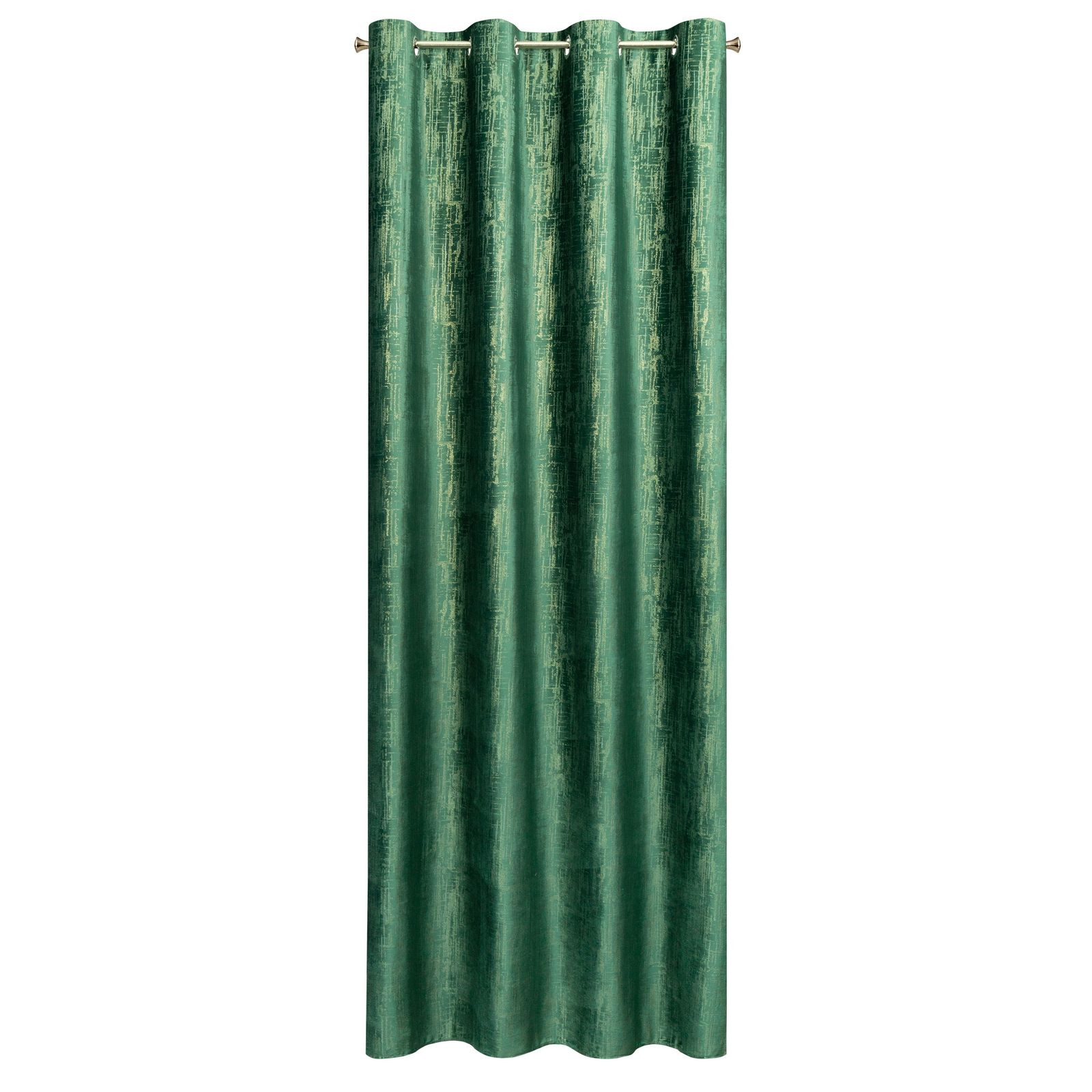 Hotový závěs MARSALA tmavě zelený / zlatý - na průchodkách