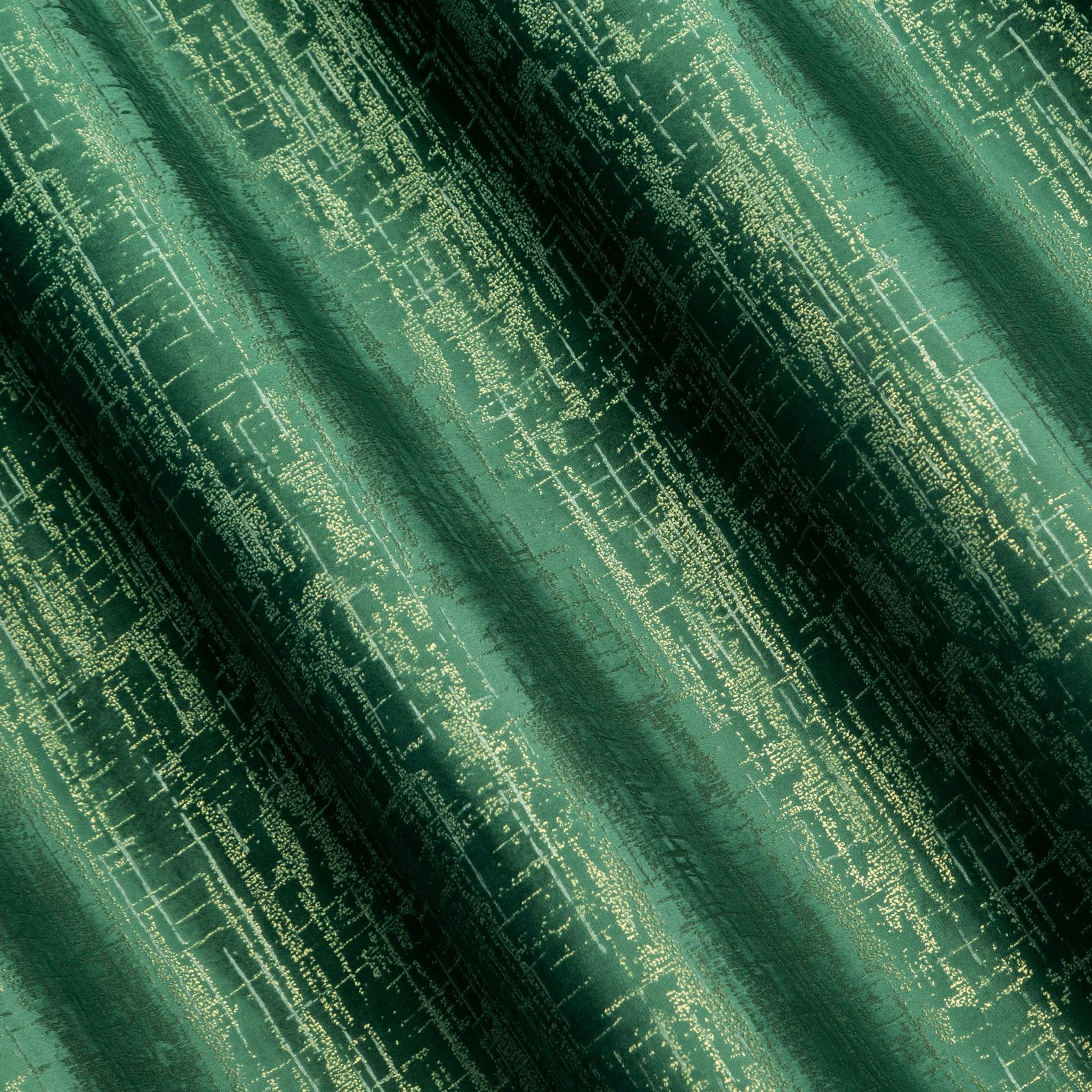 Hotový závěs MARSALA tmavě zelený / zlatý - na průchodkách