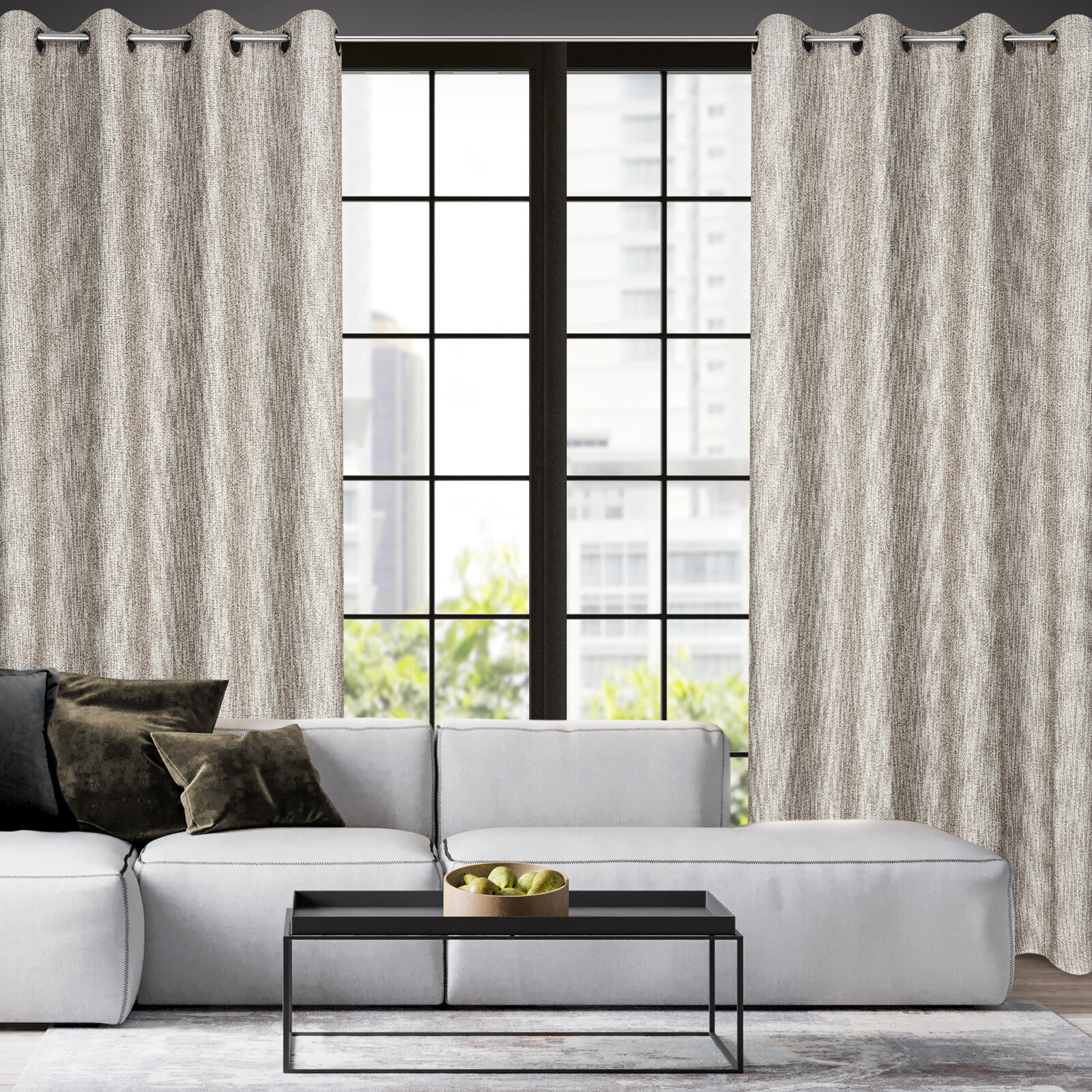 Hotový závěs MEGAN béžový - na průchodkách