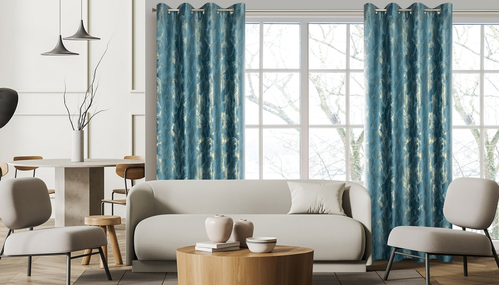 Hotový závěs MELODY granátový - na průchodkách