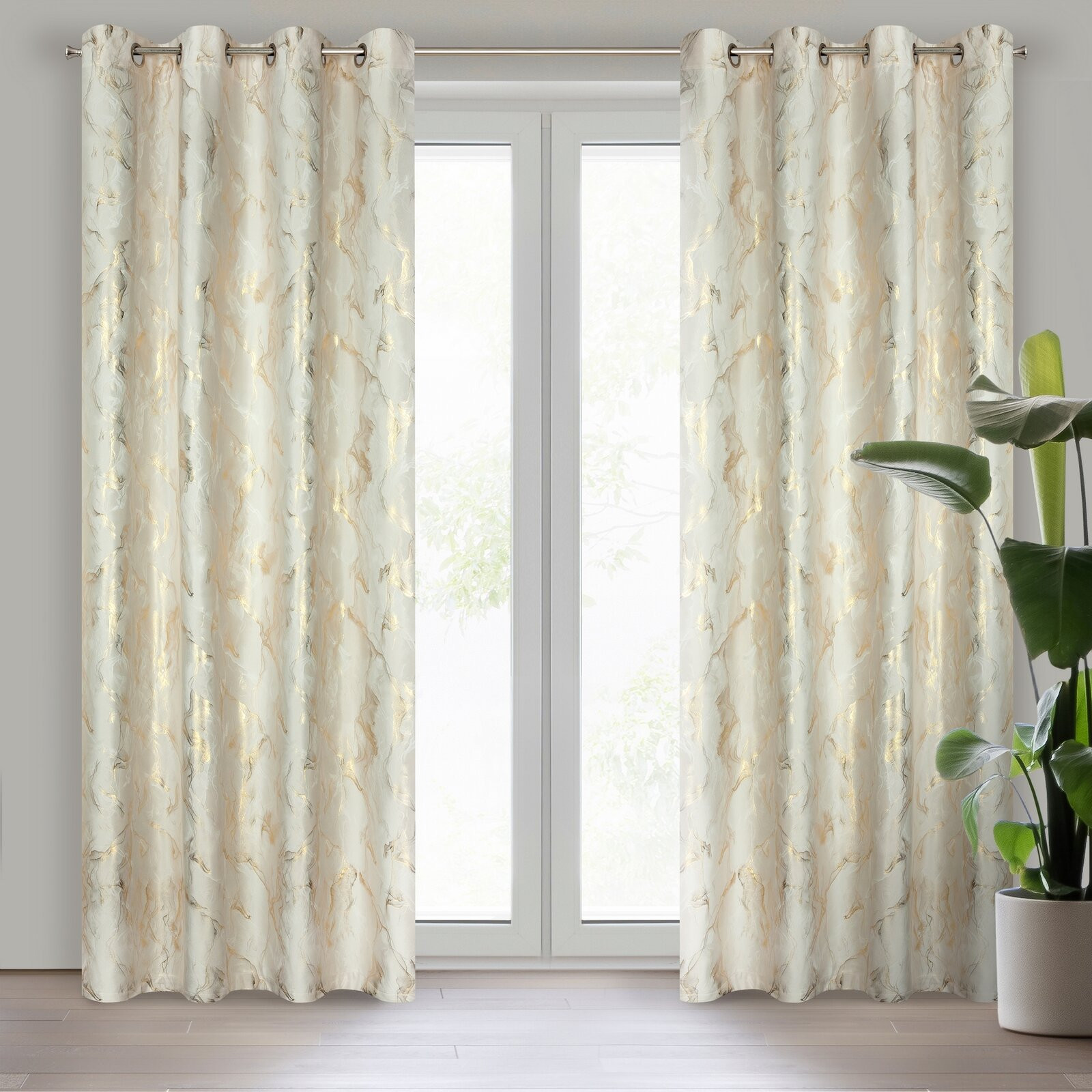 Hotový závěs MELODY krémový - na průchodkách