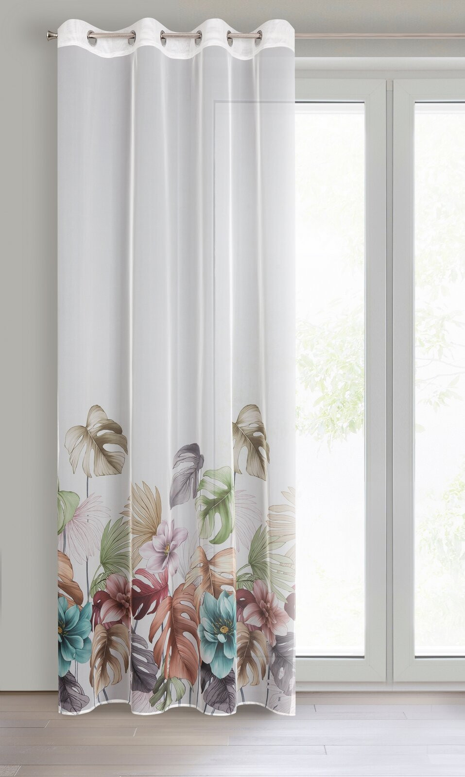 Hotový závěs NIKOLA bílý - na průchodkách