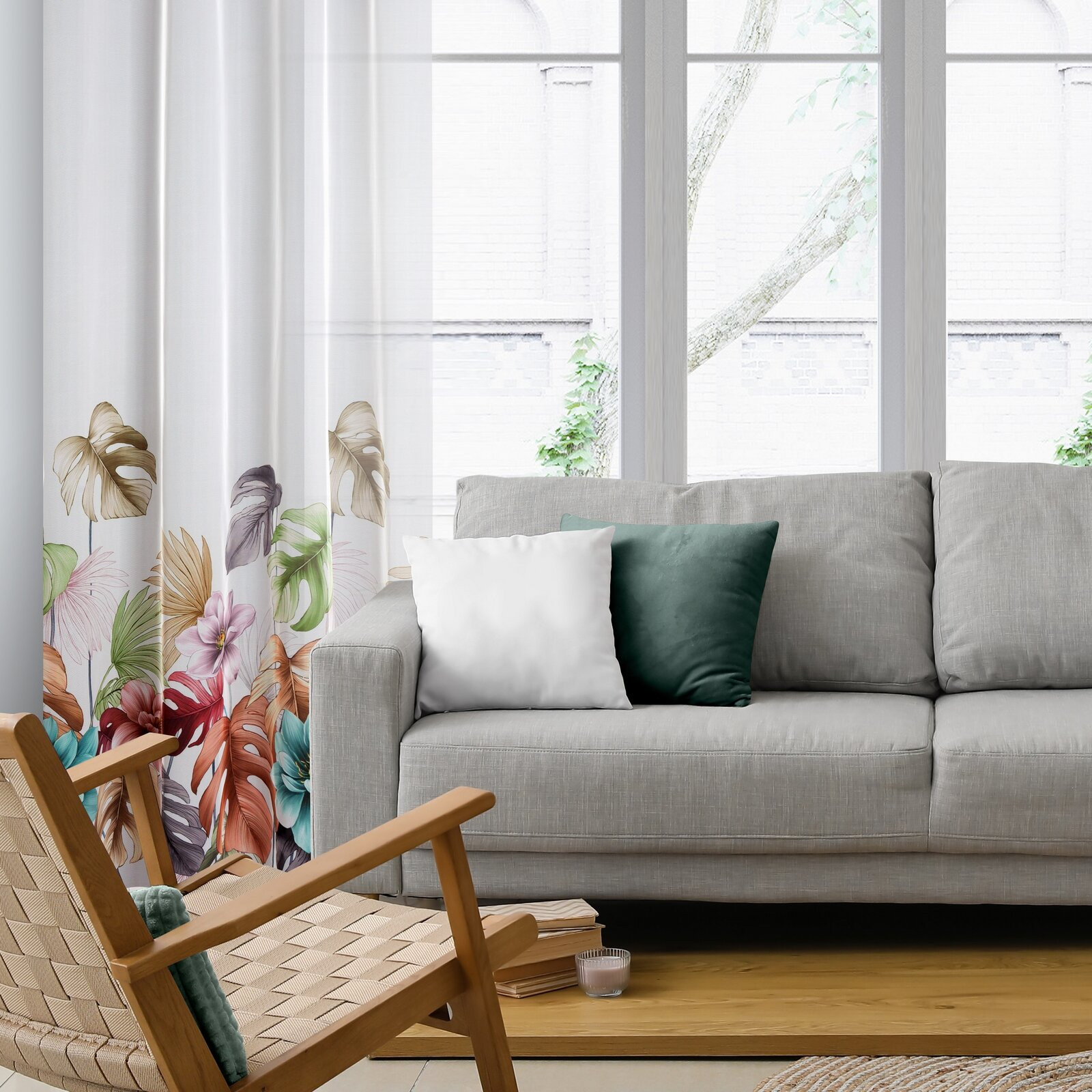 Hotový závěs NIKOLA bílý - na průchodkách