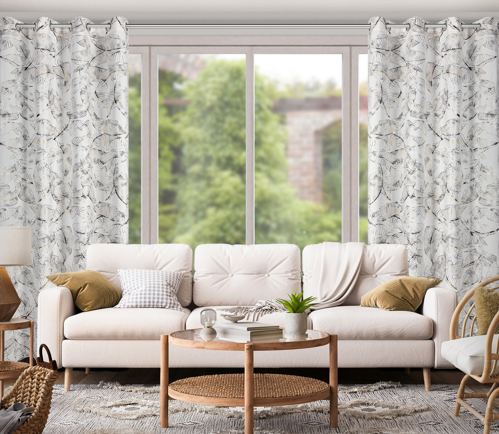 Hotový závěs ODETA bílý - na průchodkách