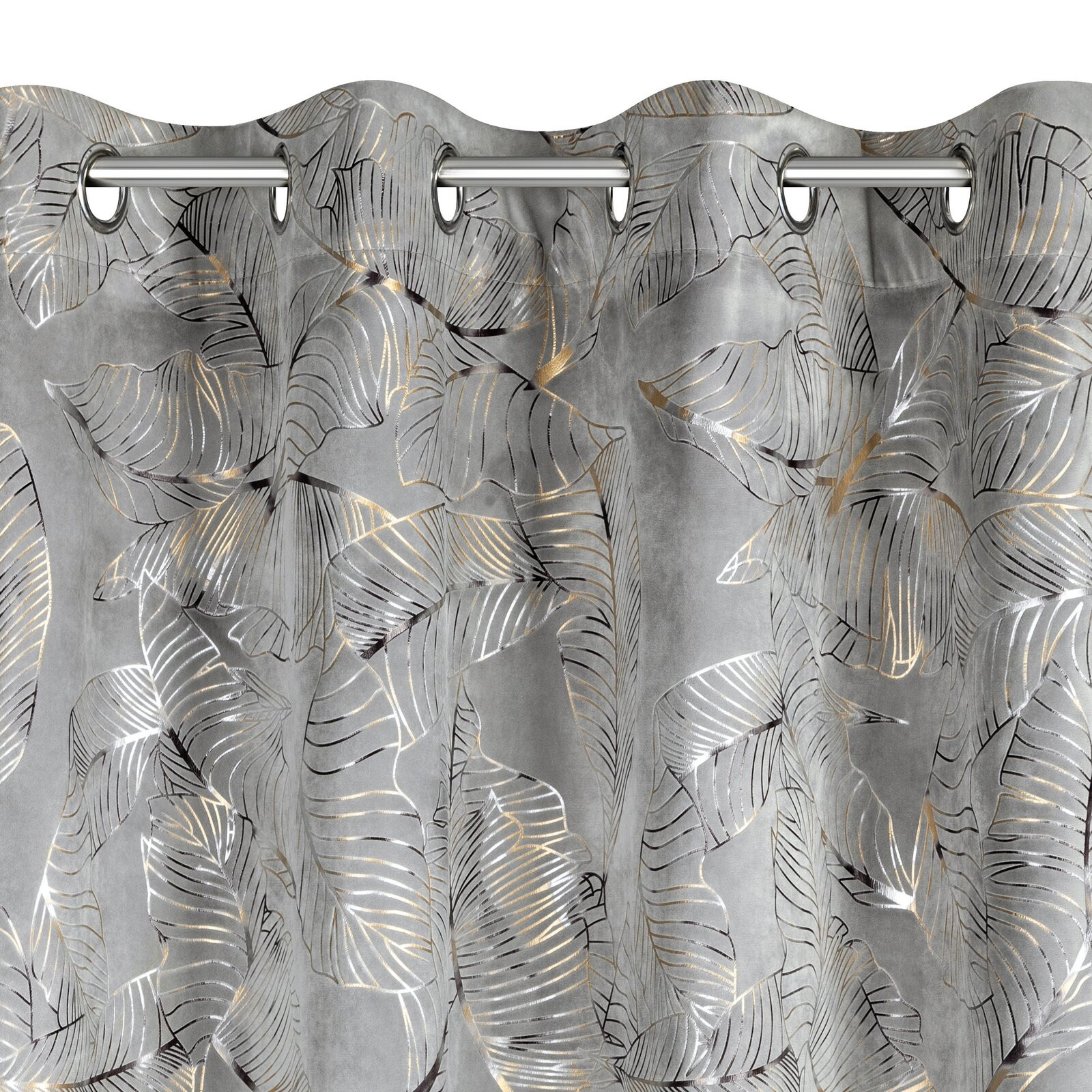 Hotový závěs ODĚTA tmavý ocelový - na průchodkách