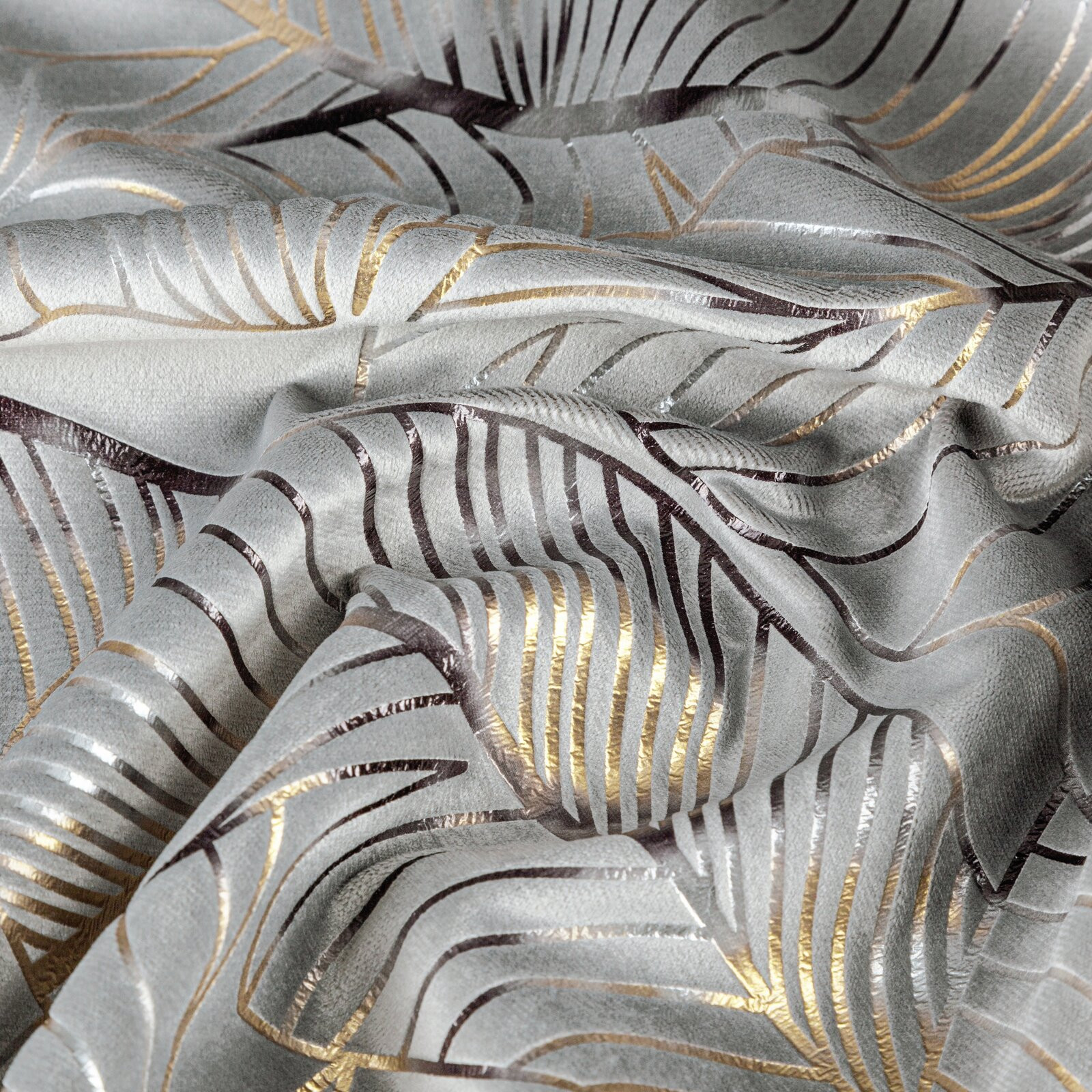 Hotový závěs ODĚTA tmavý ocelový - na průchodkách