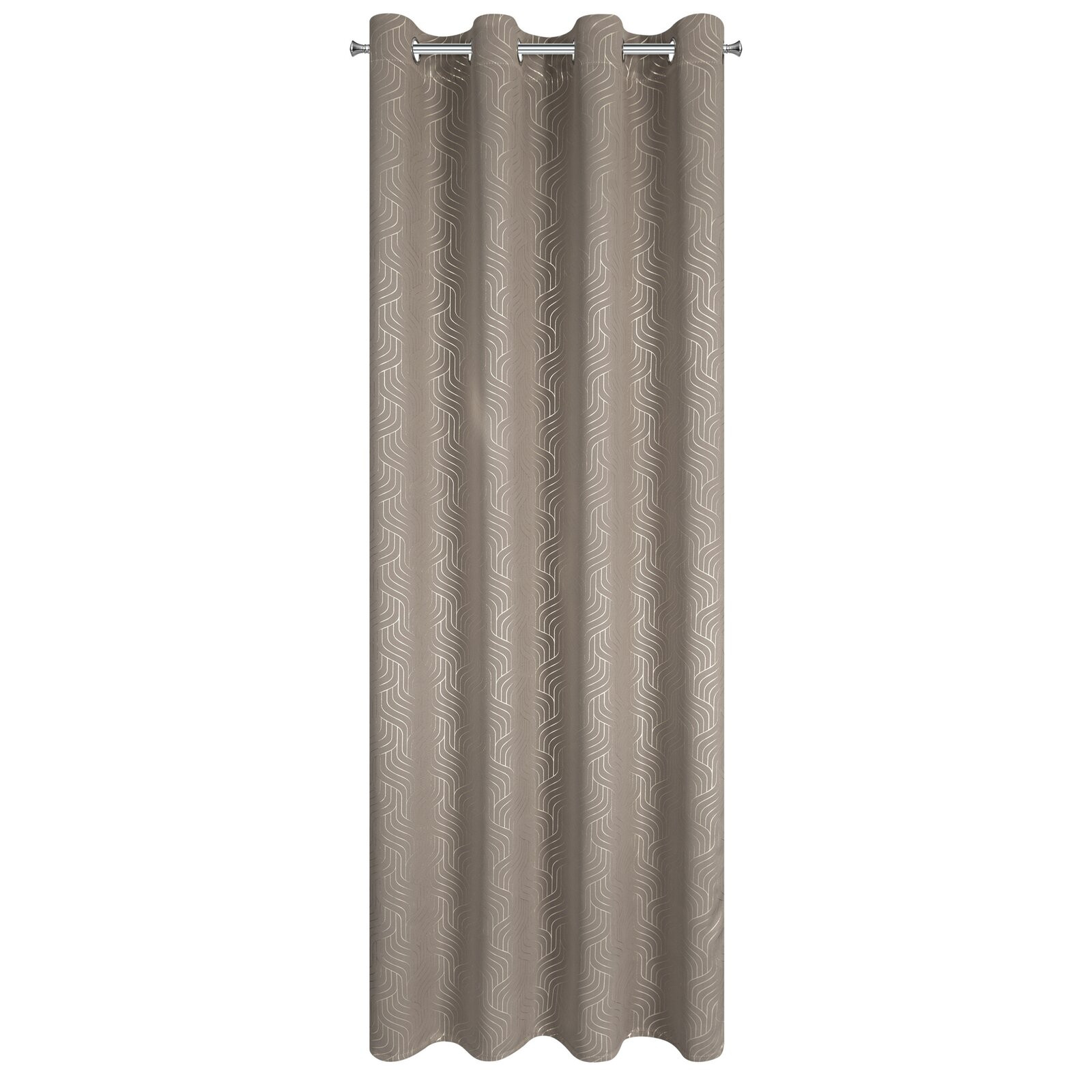 Hotový závěs OLETA tmavě béžový / šampaňské - na průchodkách