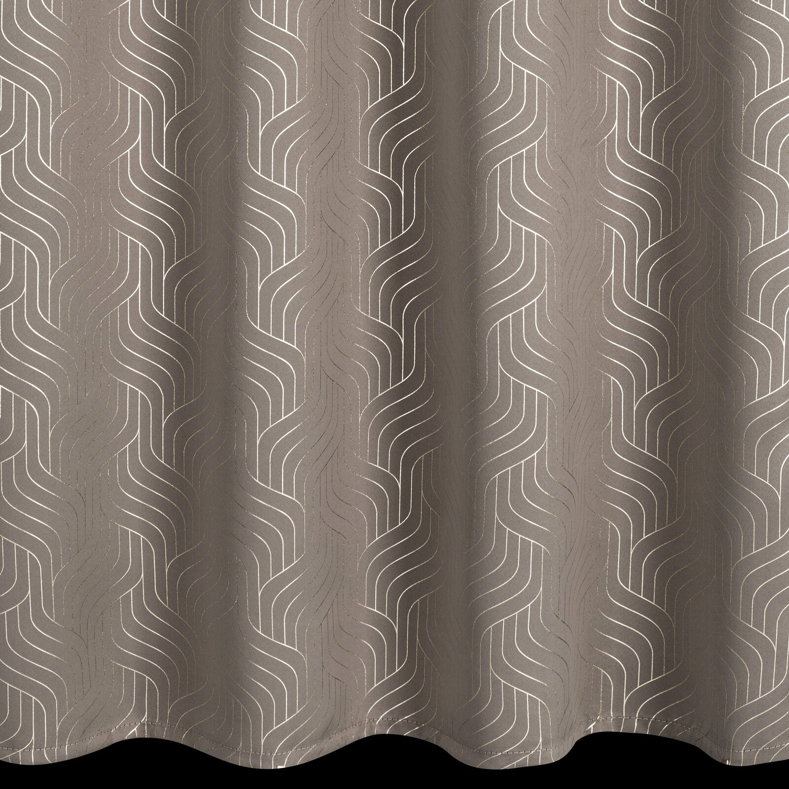 Hotový závěs OLETA tmavě béžový / šampaňské - na průchodkách