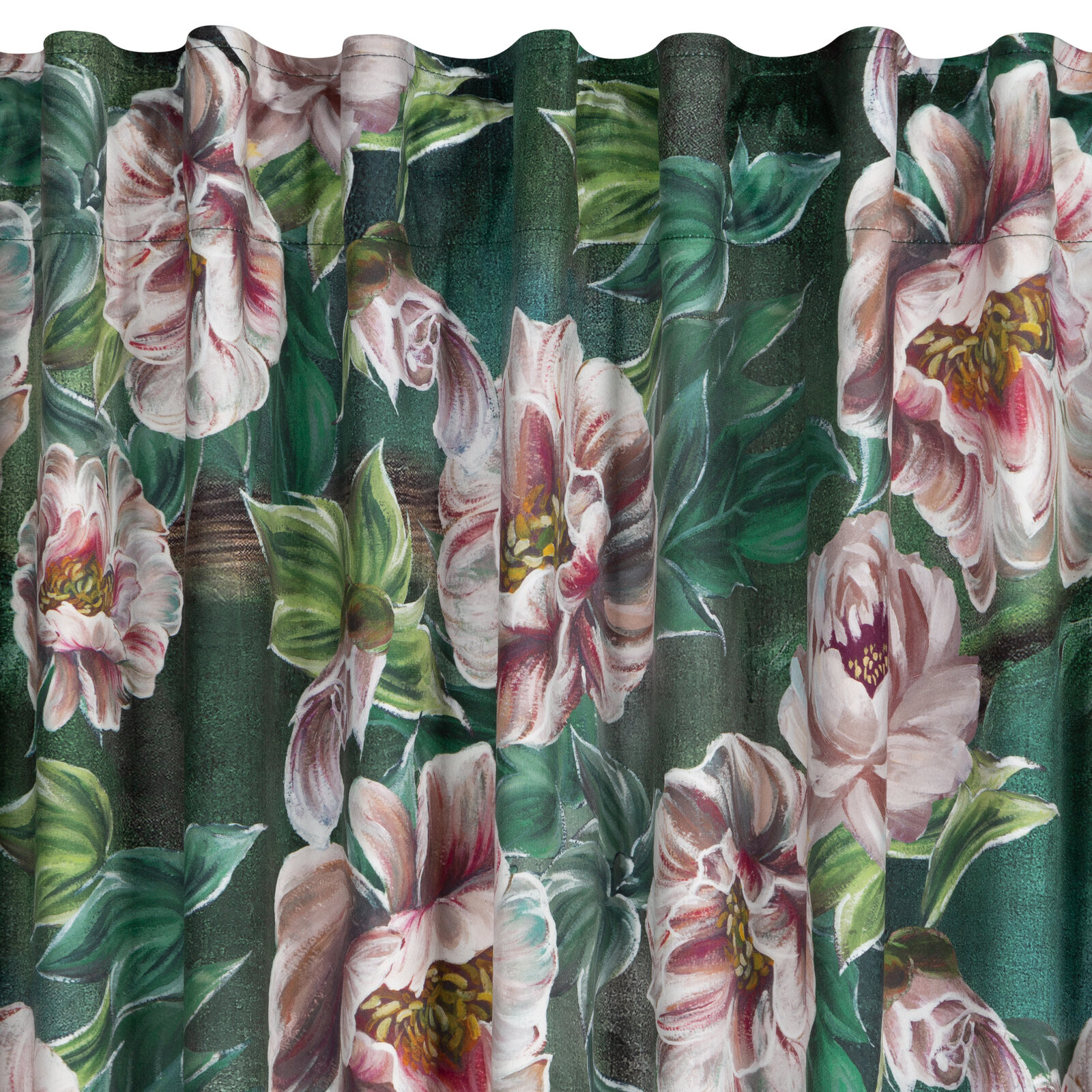 Hotový závěs PALMERA zelený - na pásce