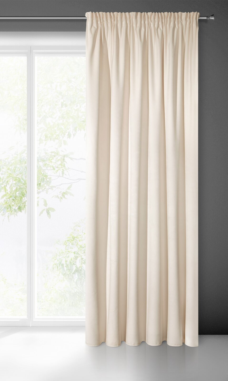 Hotový závěs RIA světle béžový - na pásce