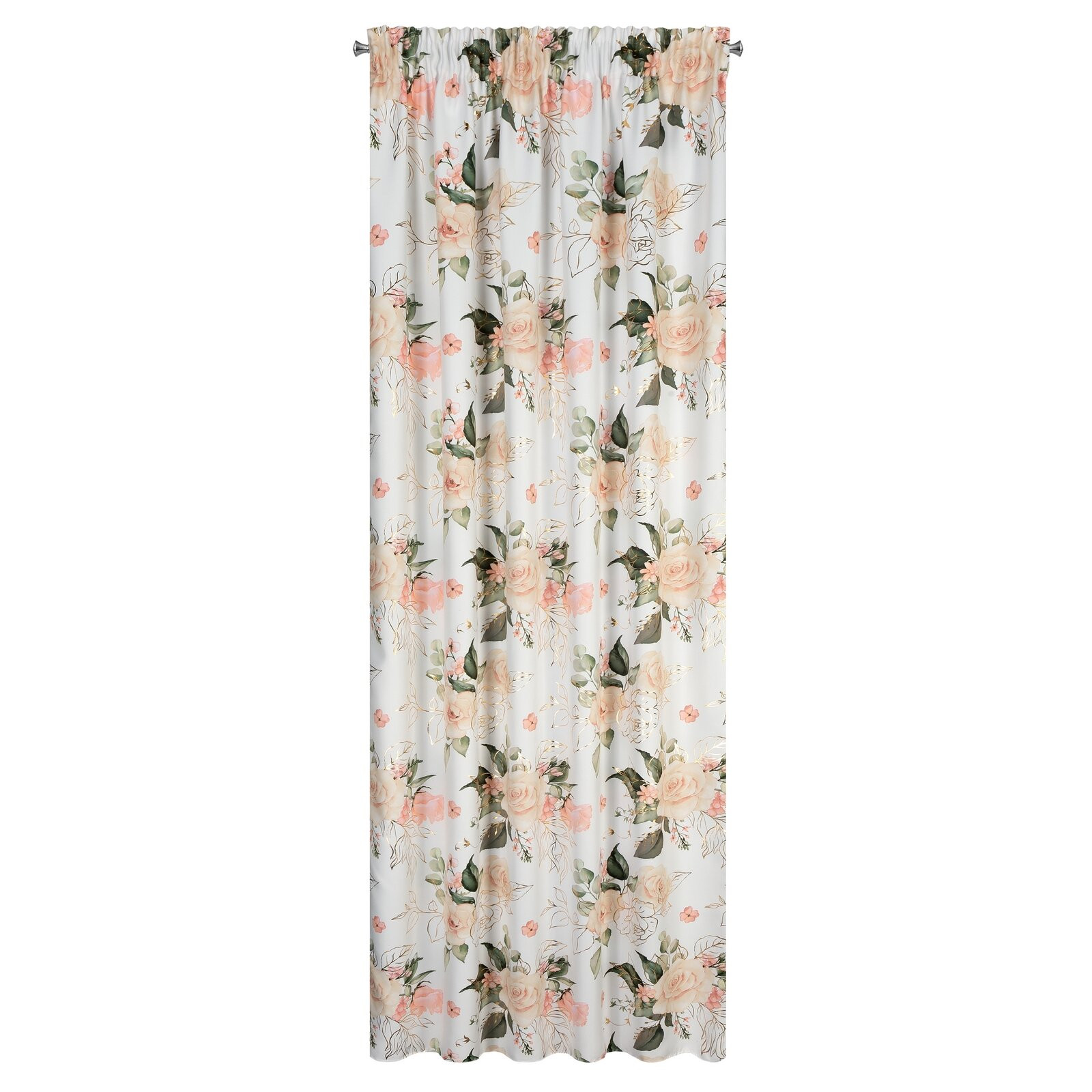 Hotový závěs ROSE na pásce - bílý