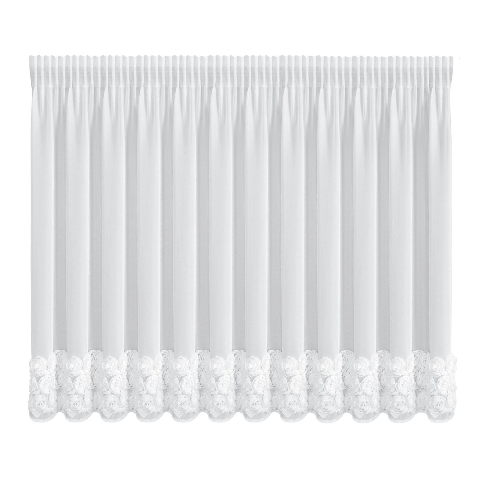 Hotová záclona ROSES 8 bílý - na pásce