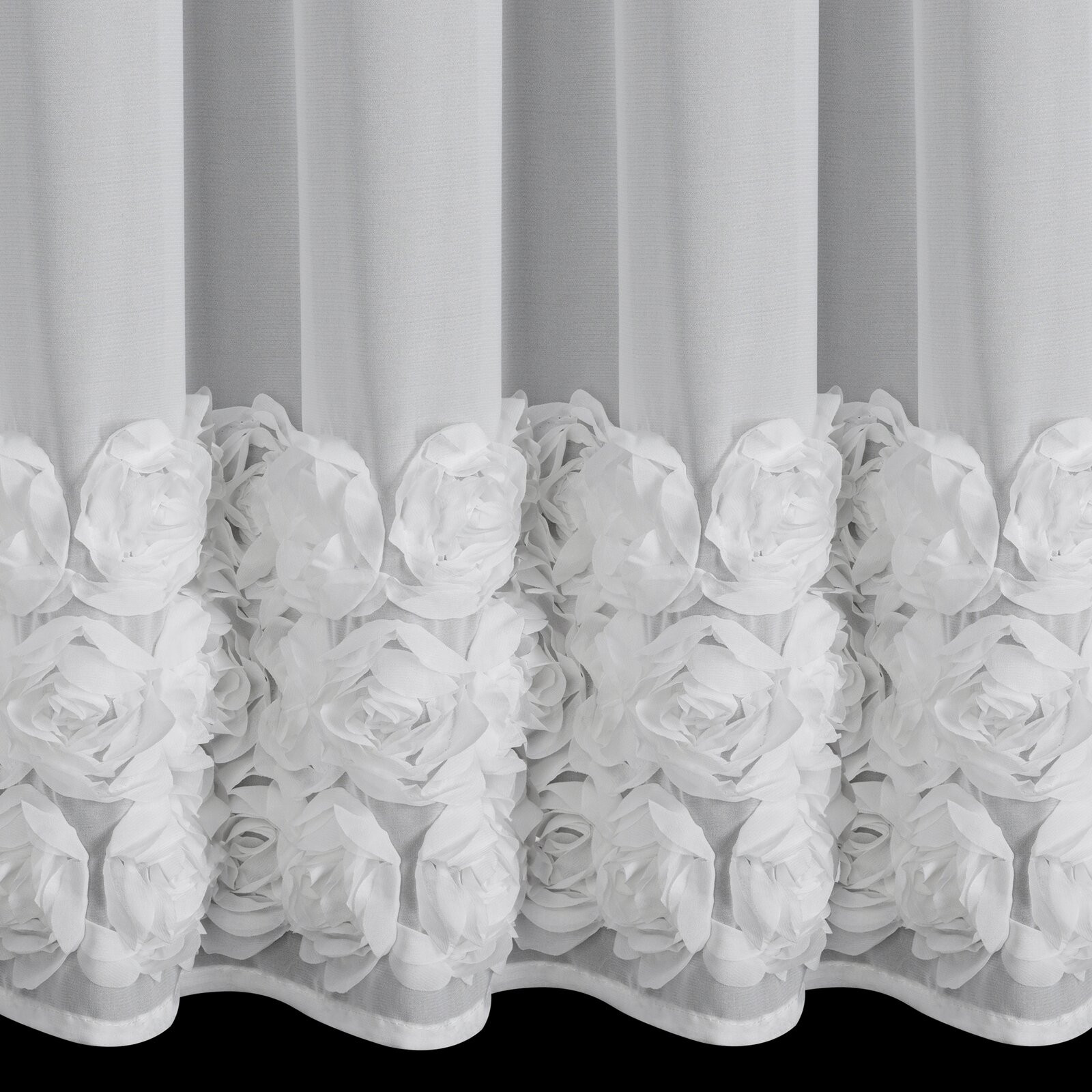 Hotová záclona ROSES 8 bílý - na pásce