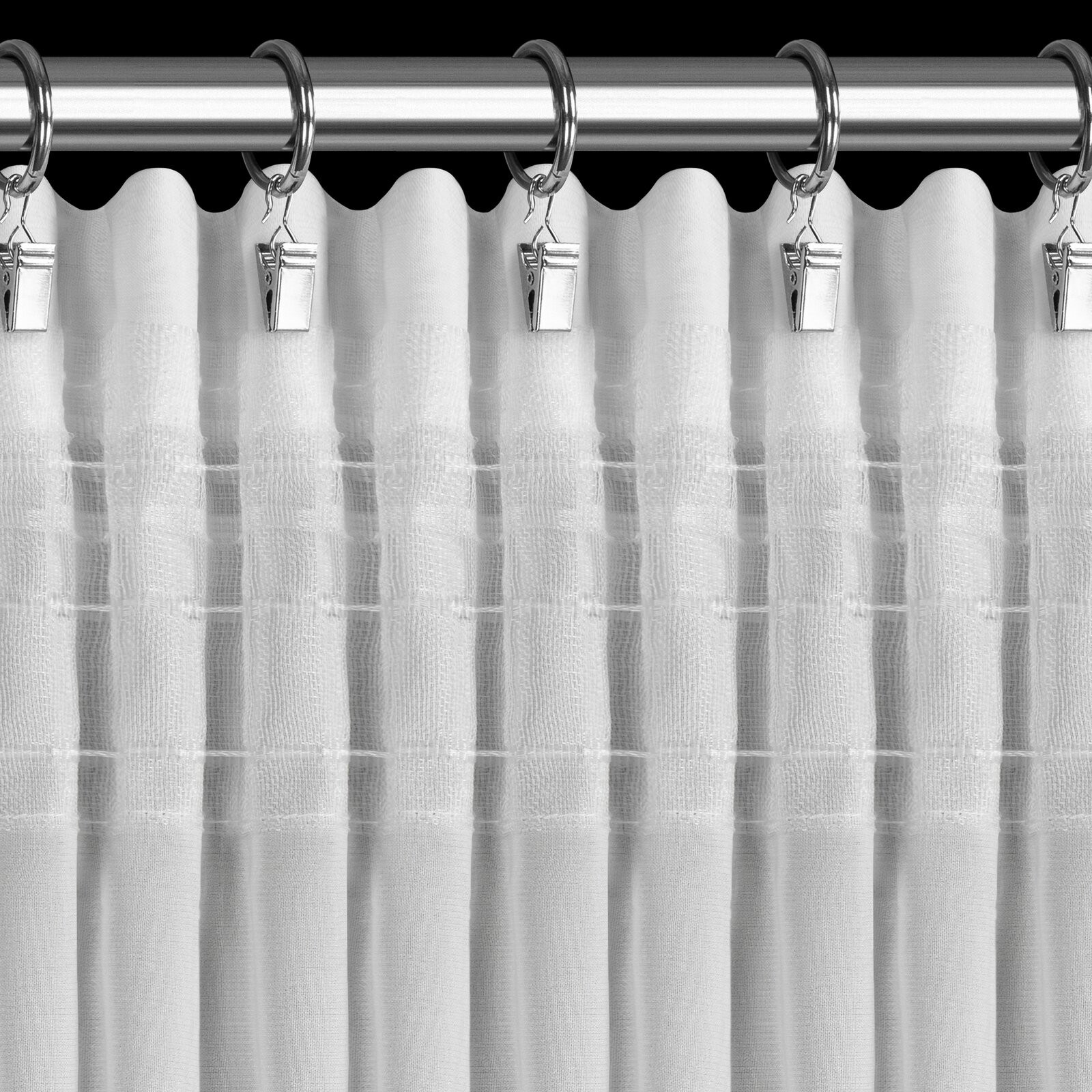 Hotová záclona ROSES 8 bílý - na pásce