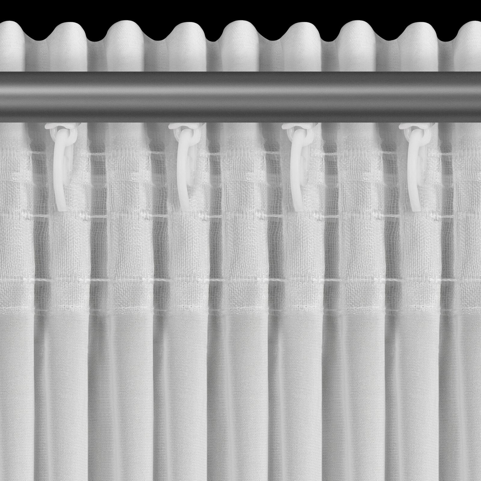 Hotová záclona ROSES 8 bílý - na pásce