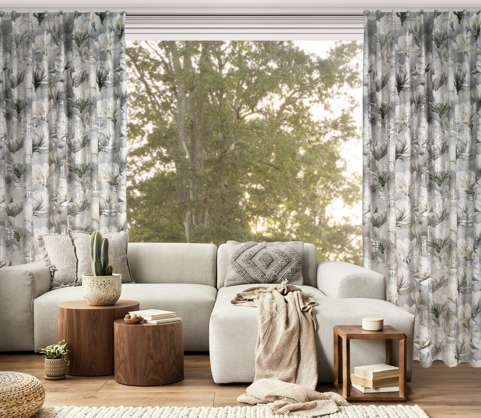 Hotový závěs SANDY ocelový - na pásce