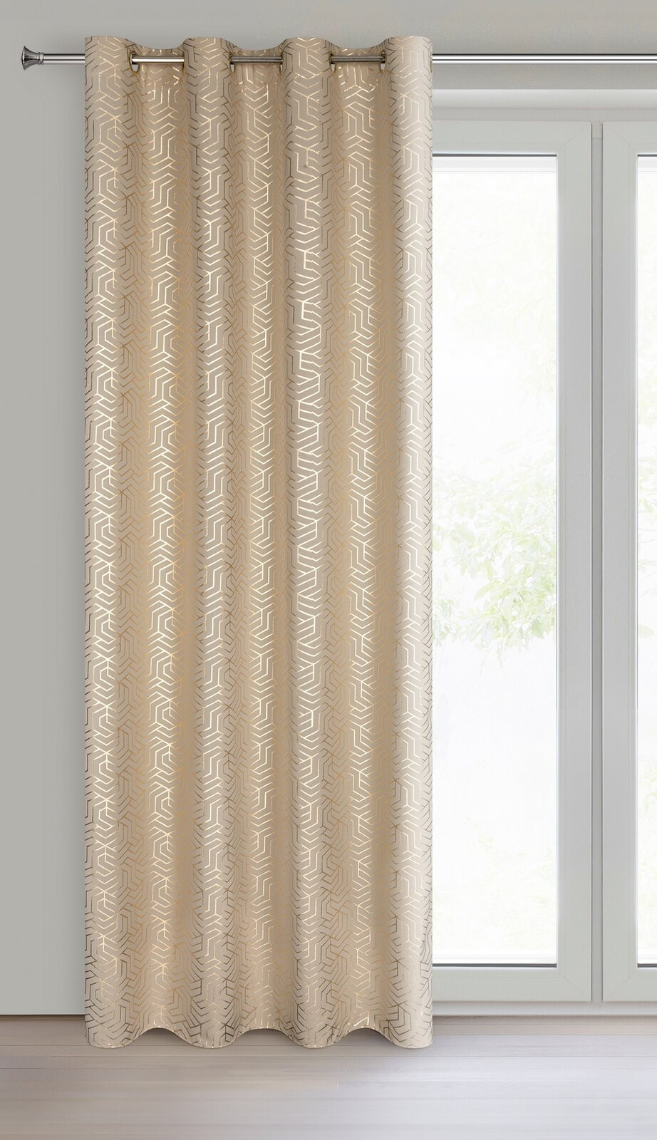 Hotový závěs SEMI cappuccino / šampaňské - na průchodkách