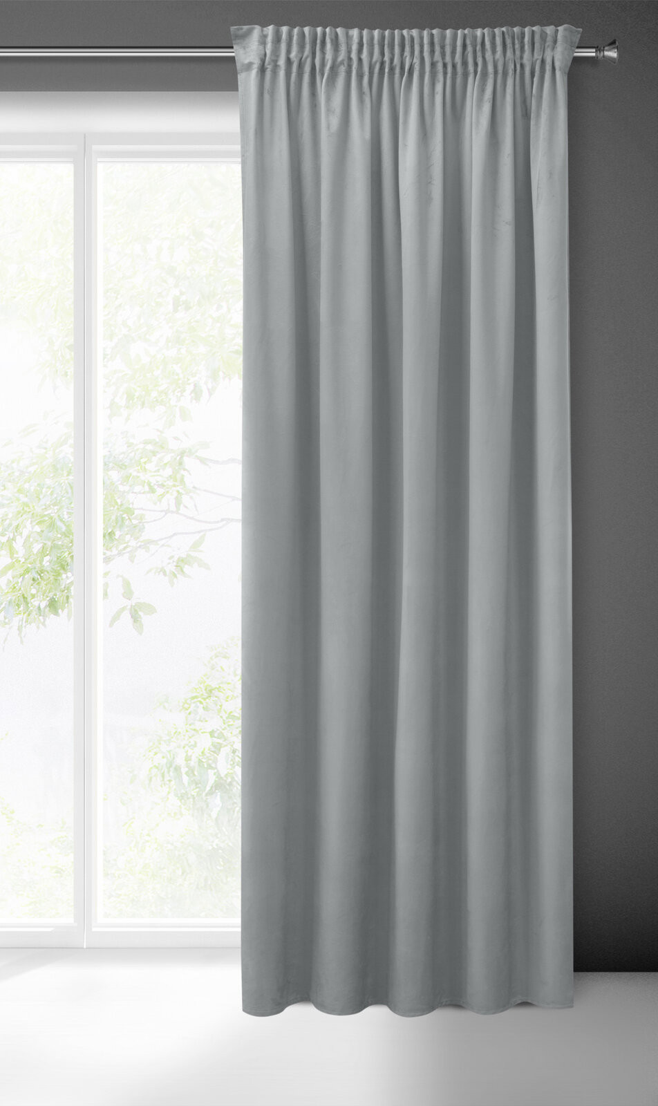 Hotový závěs PIERRE CARDIN SIBEL šedý na pásce