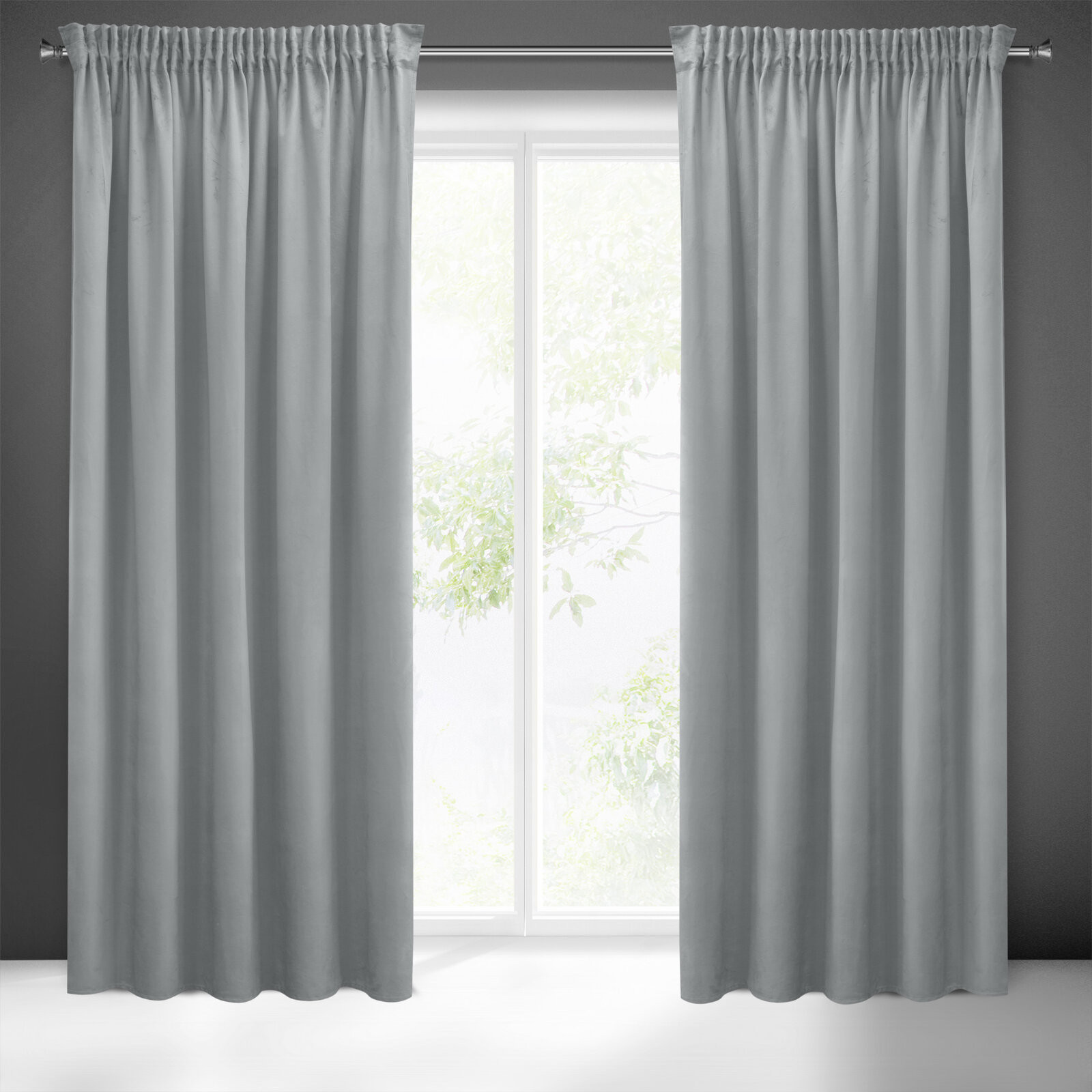 Hotový závěs PIERRE CARDIN SIBEL šedý na pásce