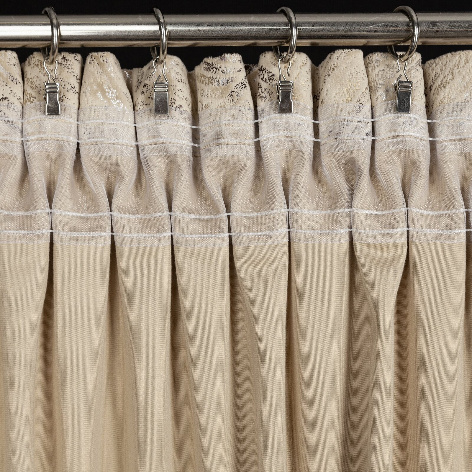 Hotový závěs TULIA béžový - na pásce