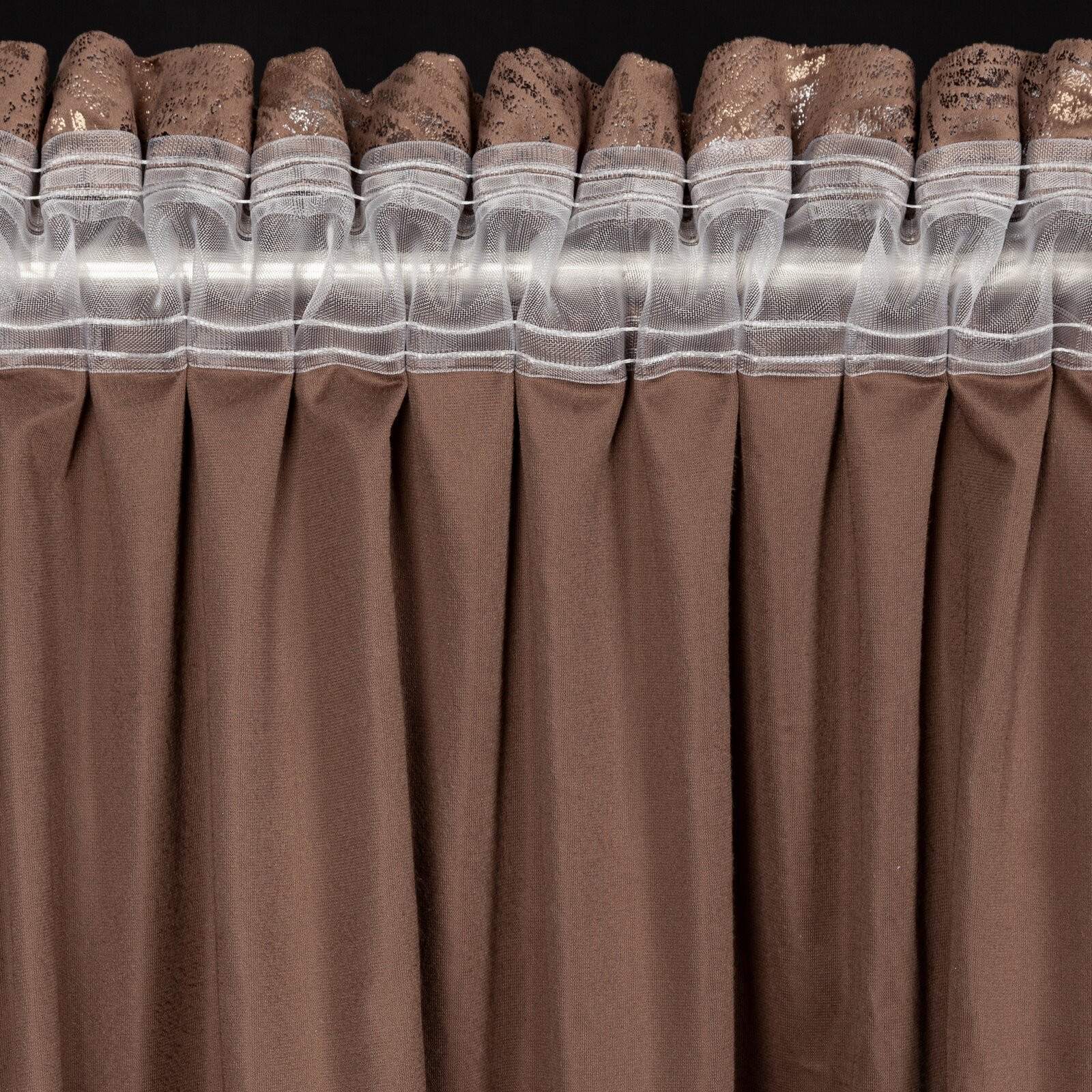 Hotový závěs TULIA hnědý - na pásce