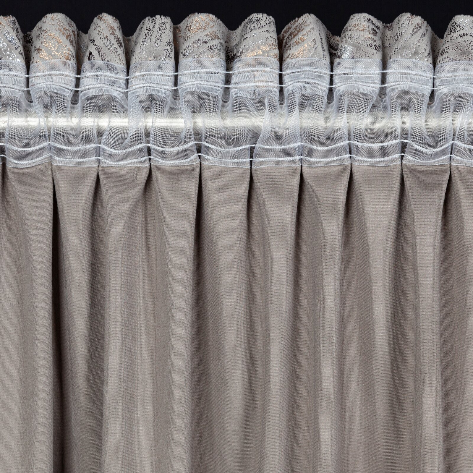 Hotový závěs TULIA ocelový - na pásce