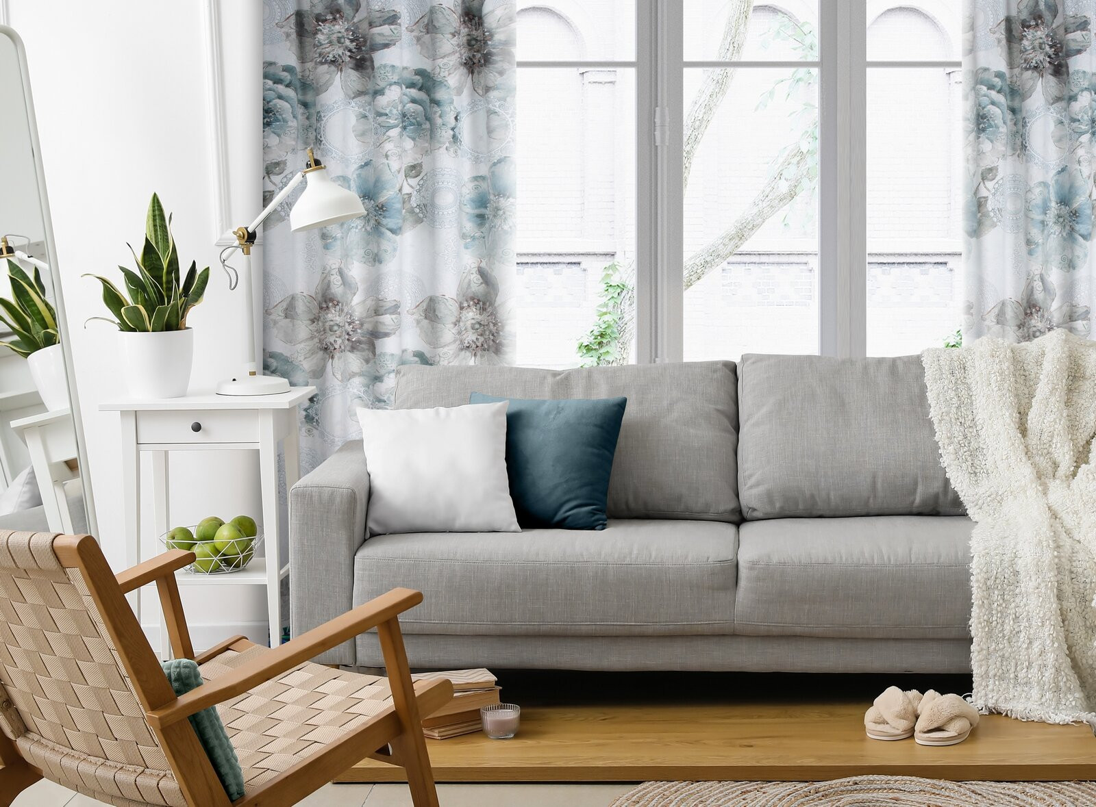 Hotový závěs VIVIAN tyrkysový - na pásce