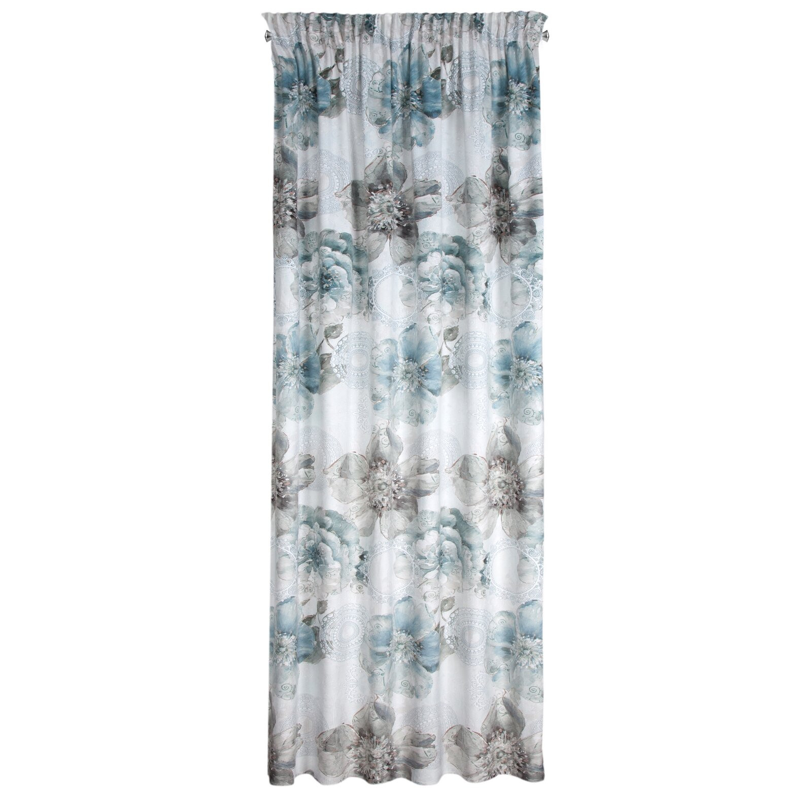 Hotový závěs VIVIAN tyrkysový - na pásce