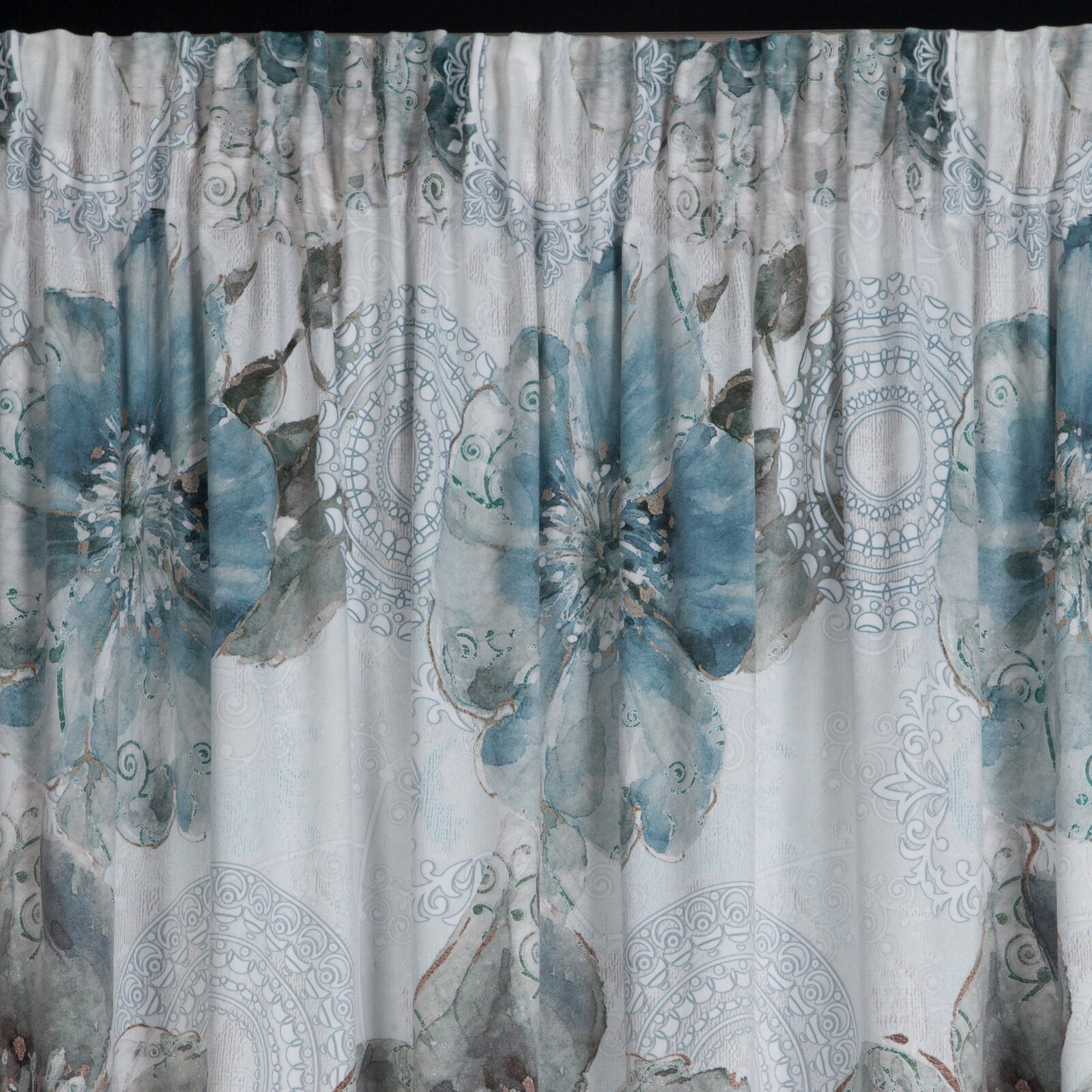 Hotový závěs VIVIAN tyrkysový - na pásce