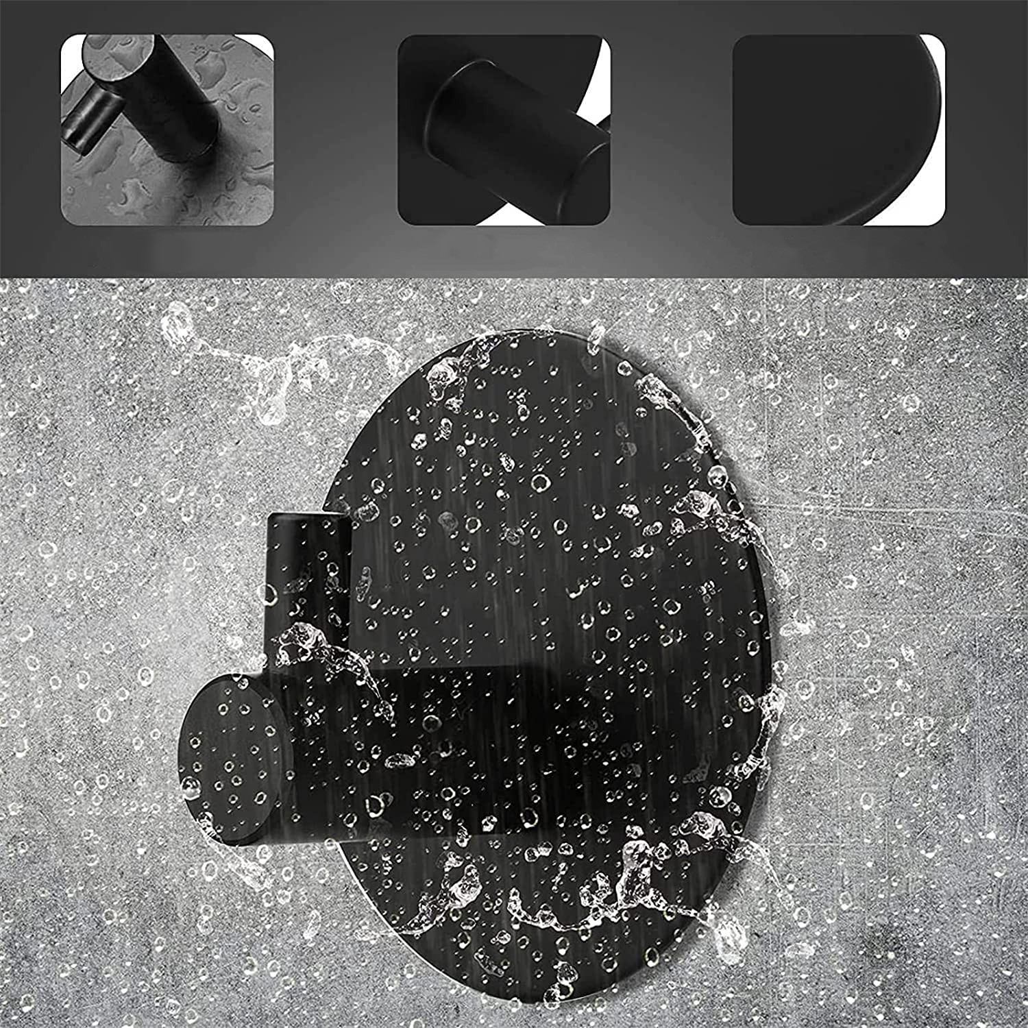 Sada čtyř koupelnových věšáků TAVAS černá (4 ks)