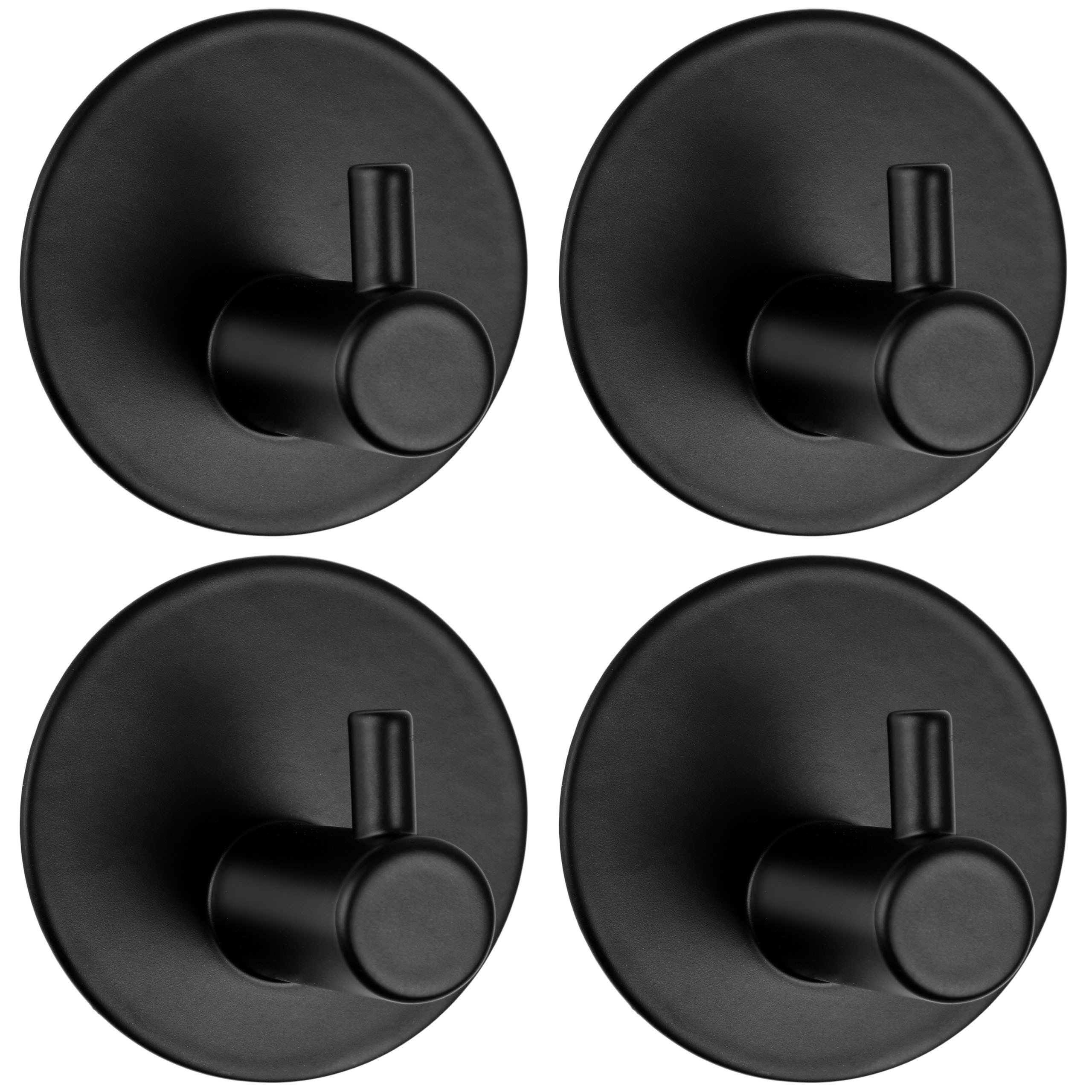 Sada čtyř koupelnových věšáků TAVAS černá (4 ks)