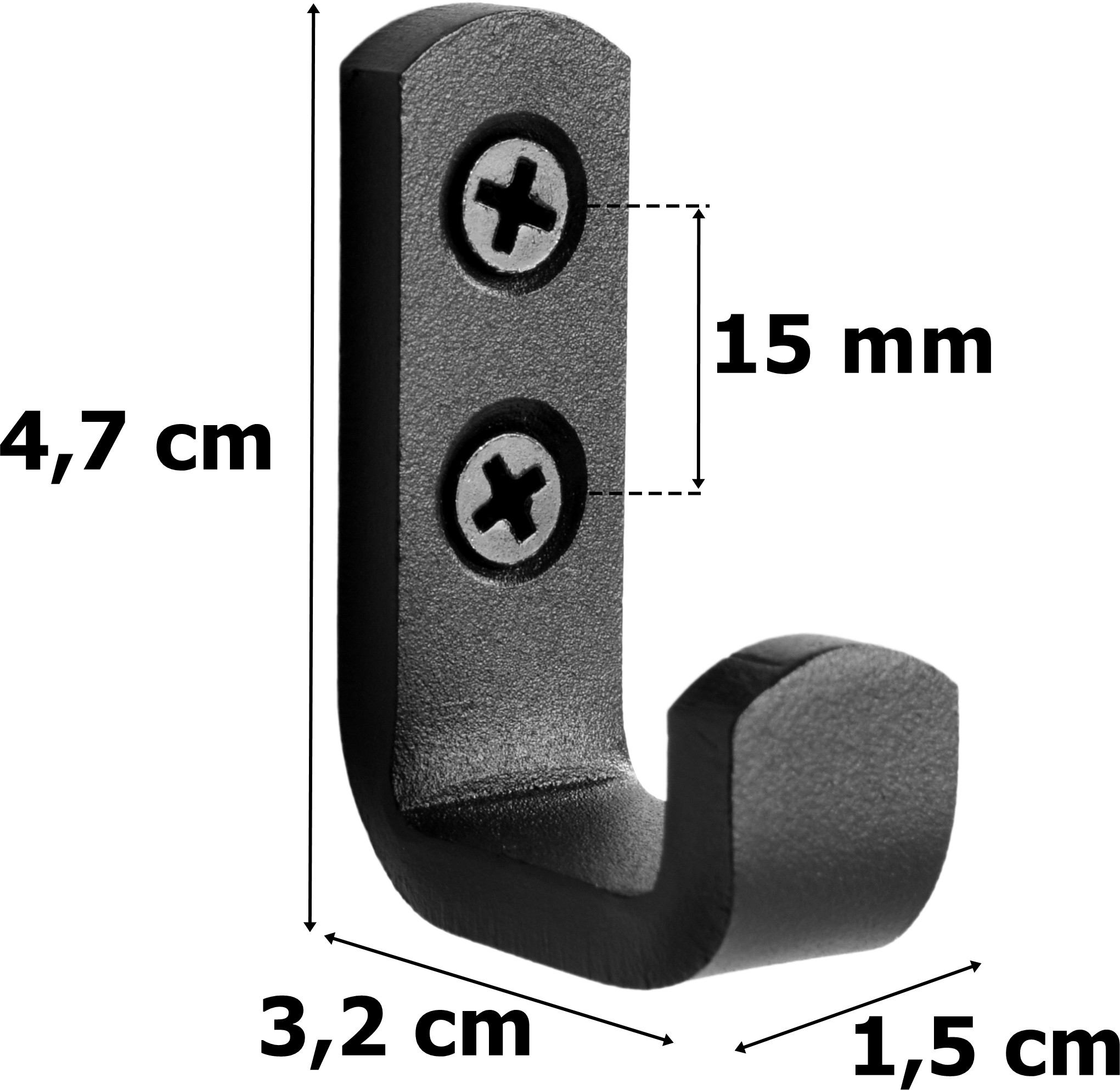 Sada pěti věšáků ABRIS černá (5 ks)