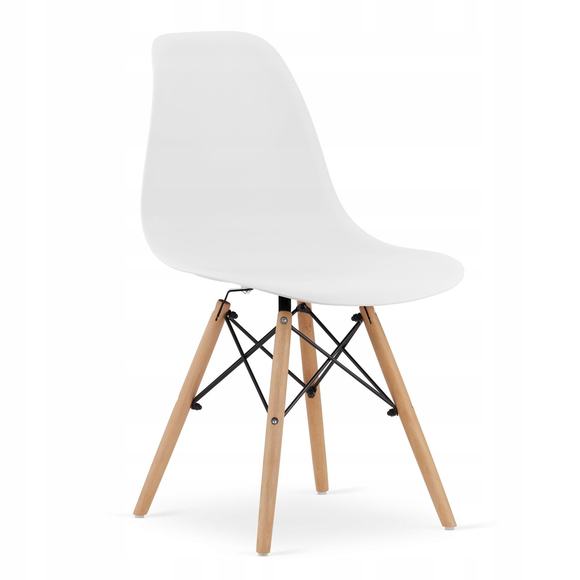 Jídelní čtvercový stůl dub sonoma / bílý se čtyřmi židlemi OSAKA bílé / hnědé