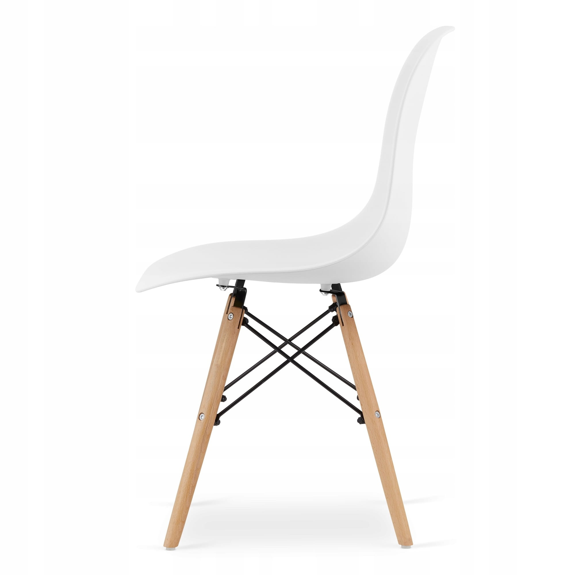 Jídelní čtvercový stůl dub sonoma / bílý se čtyřmi židlemi OSAKA bílé / hnědé