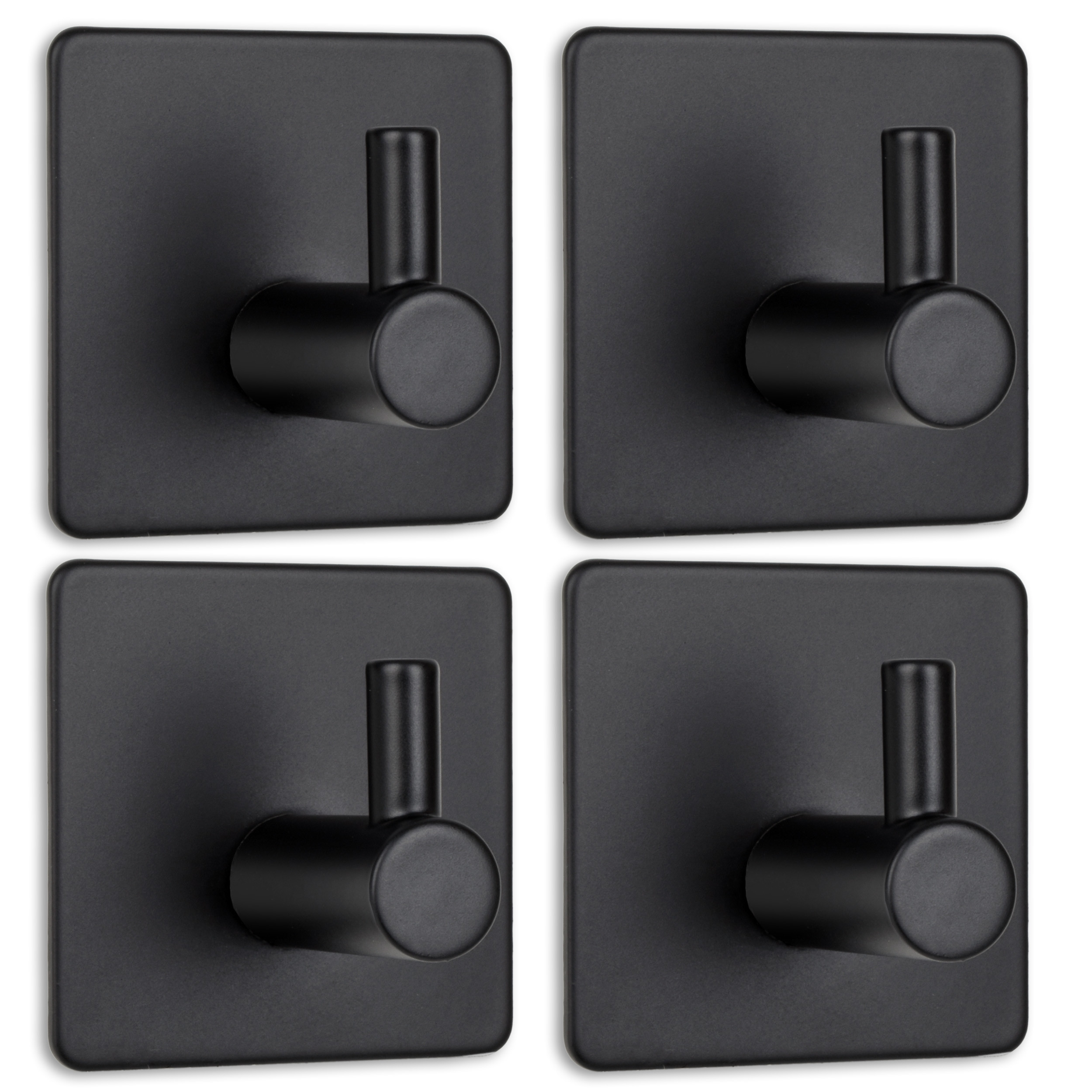 Sada čtyř koupelnových věšáků KOTOS černá (4 ks)