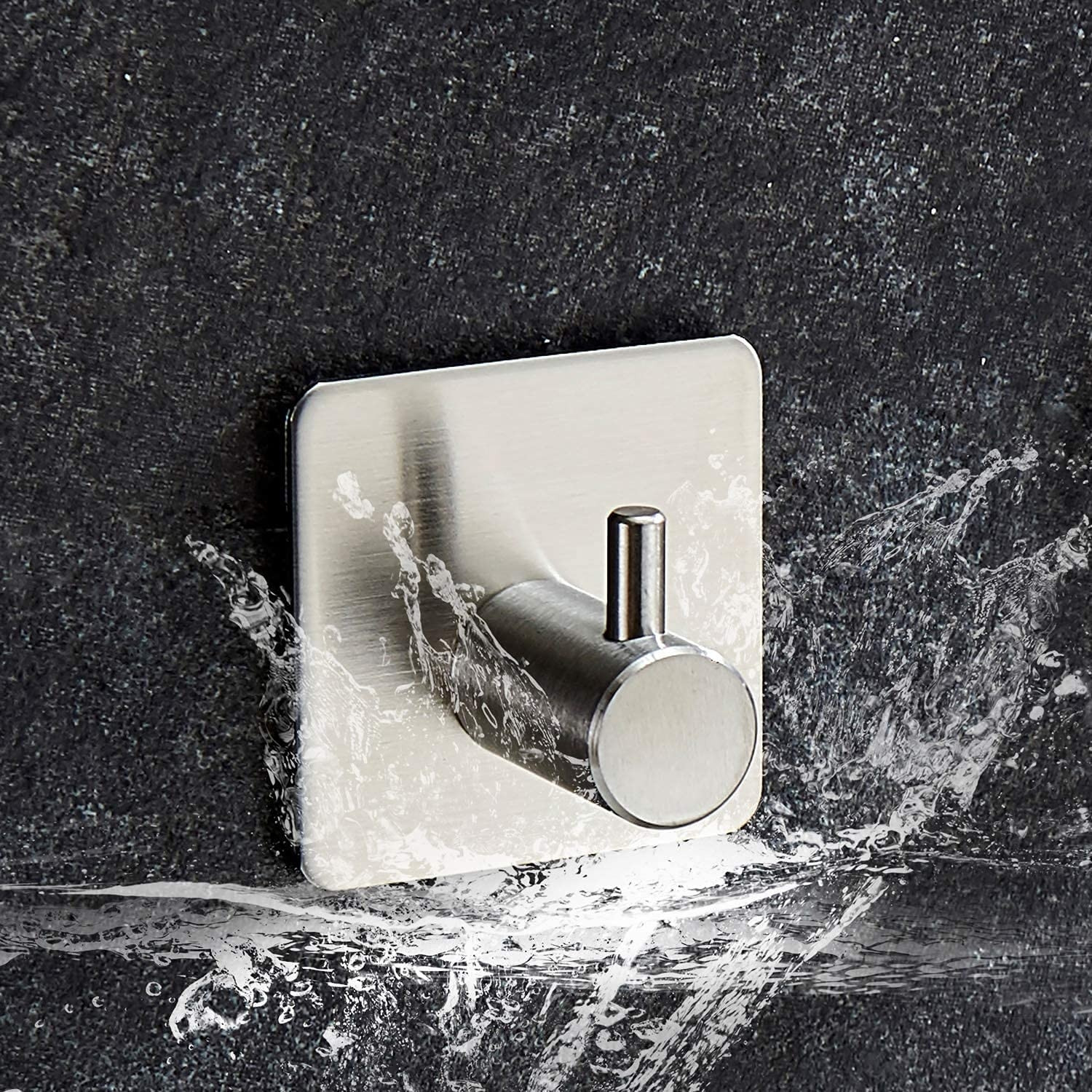 Sada čtyř koupelnových věšáků KOTOS stříbrná (4 ks)