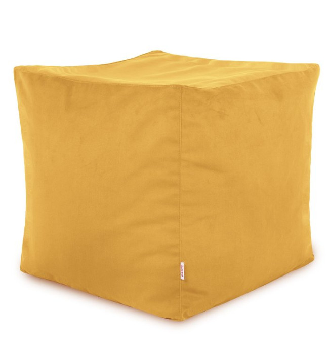 Taburetka Cubo hořčičná plyš