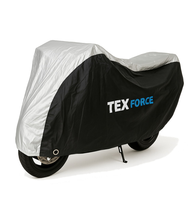Ochranná plachta na motorku TEXFORCE stříbrná / černá