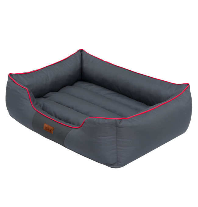 Pelíšek Comfort XL šedý / červený