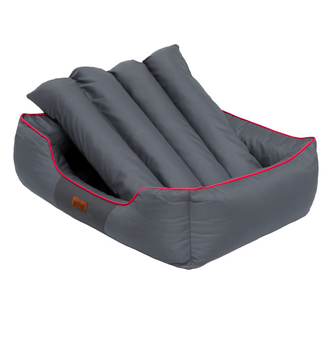 Pelíšek Comfort XXXL šedý / červený