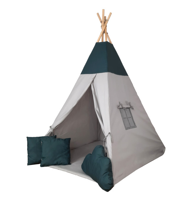 Dětský stan Tipi lahvově zelený